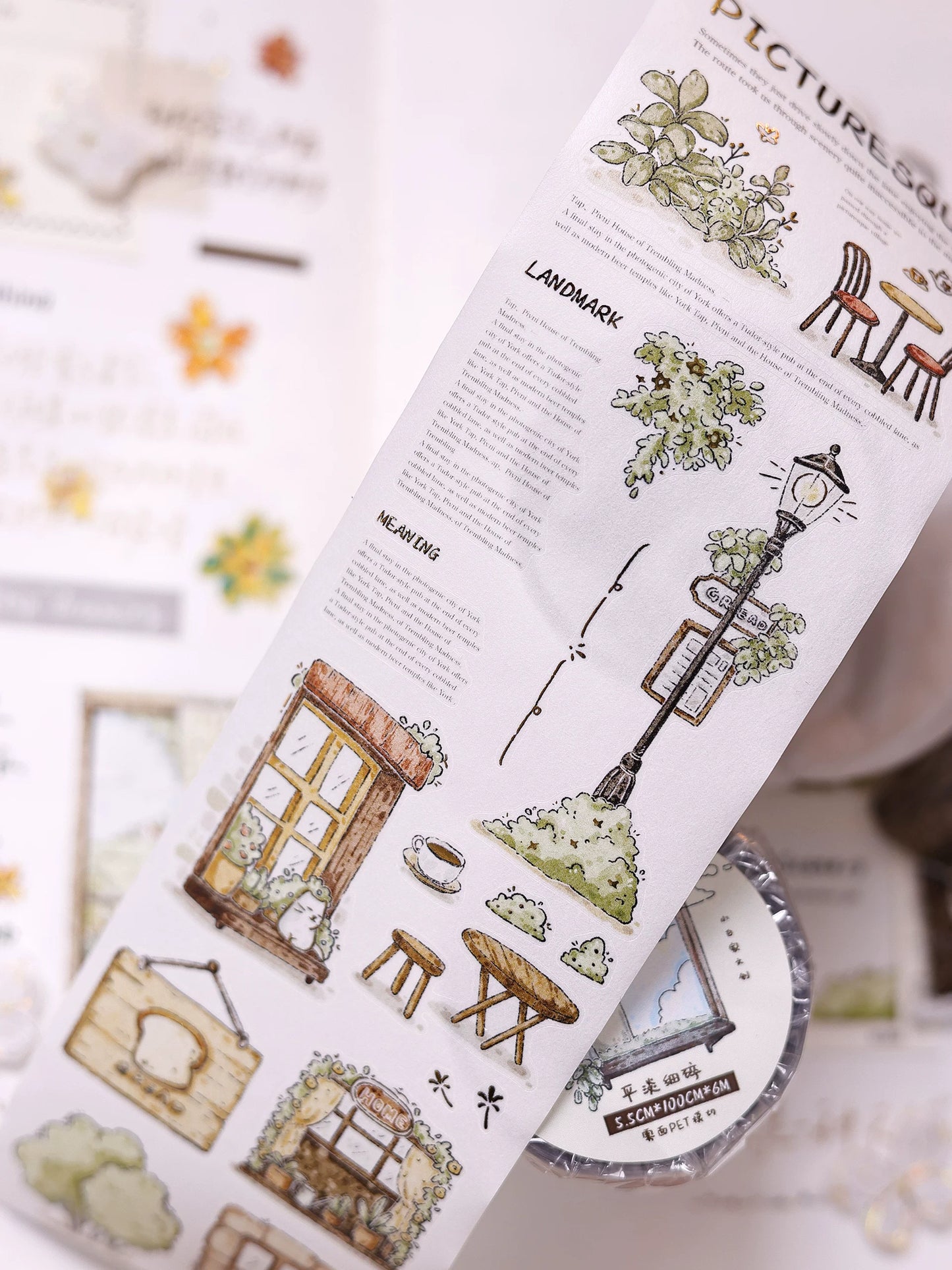 XiaoBaiJia Salt Series【Plain and Delicate】Pre-cut Orginal Design Washi/Pet Tape Light Retro Stickers