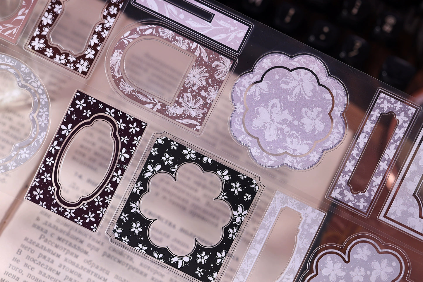 XiaoBaiJia【Flower Frame】Light Retro Orginal Design Washi Pet Tape Landscape Stickers