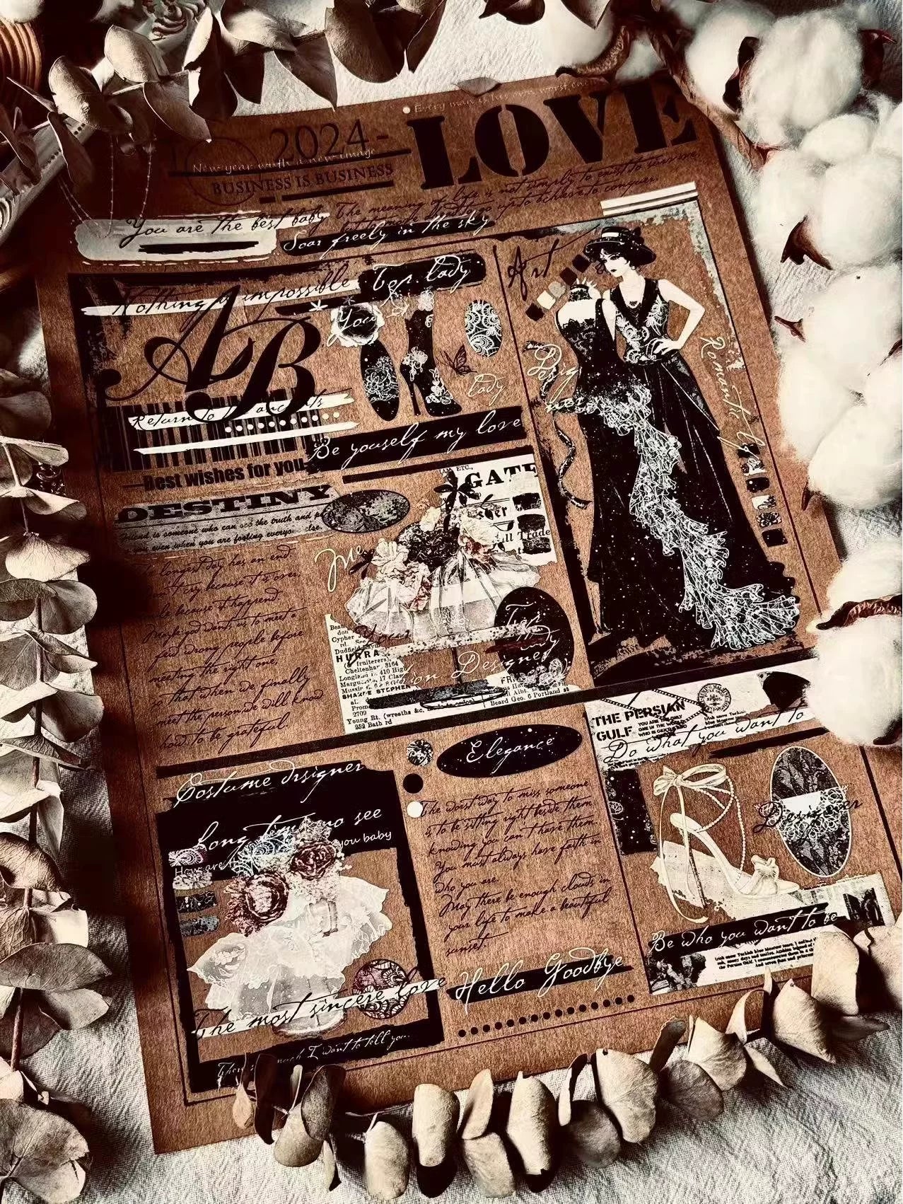 Linlanxi【 Romantic Quotes】Original Design Text Washi/Pet Tape Sticker, 5-meter-long Loop Roll