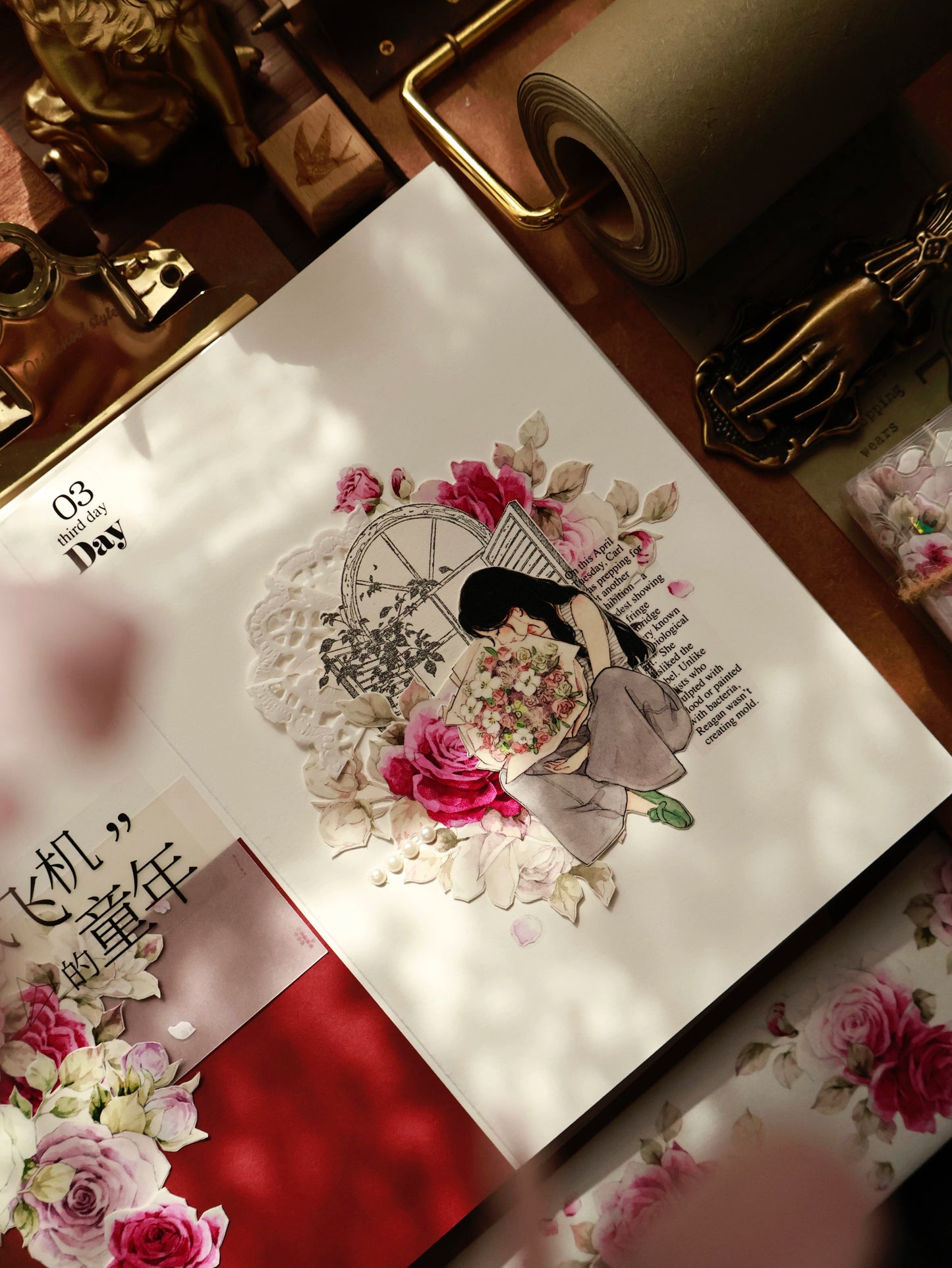 YiEr Vol15【Starry Purple】Orginal Design Pre-cut Washi/Pet Floral Tape Light Retro Landscaping Stickers