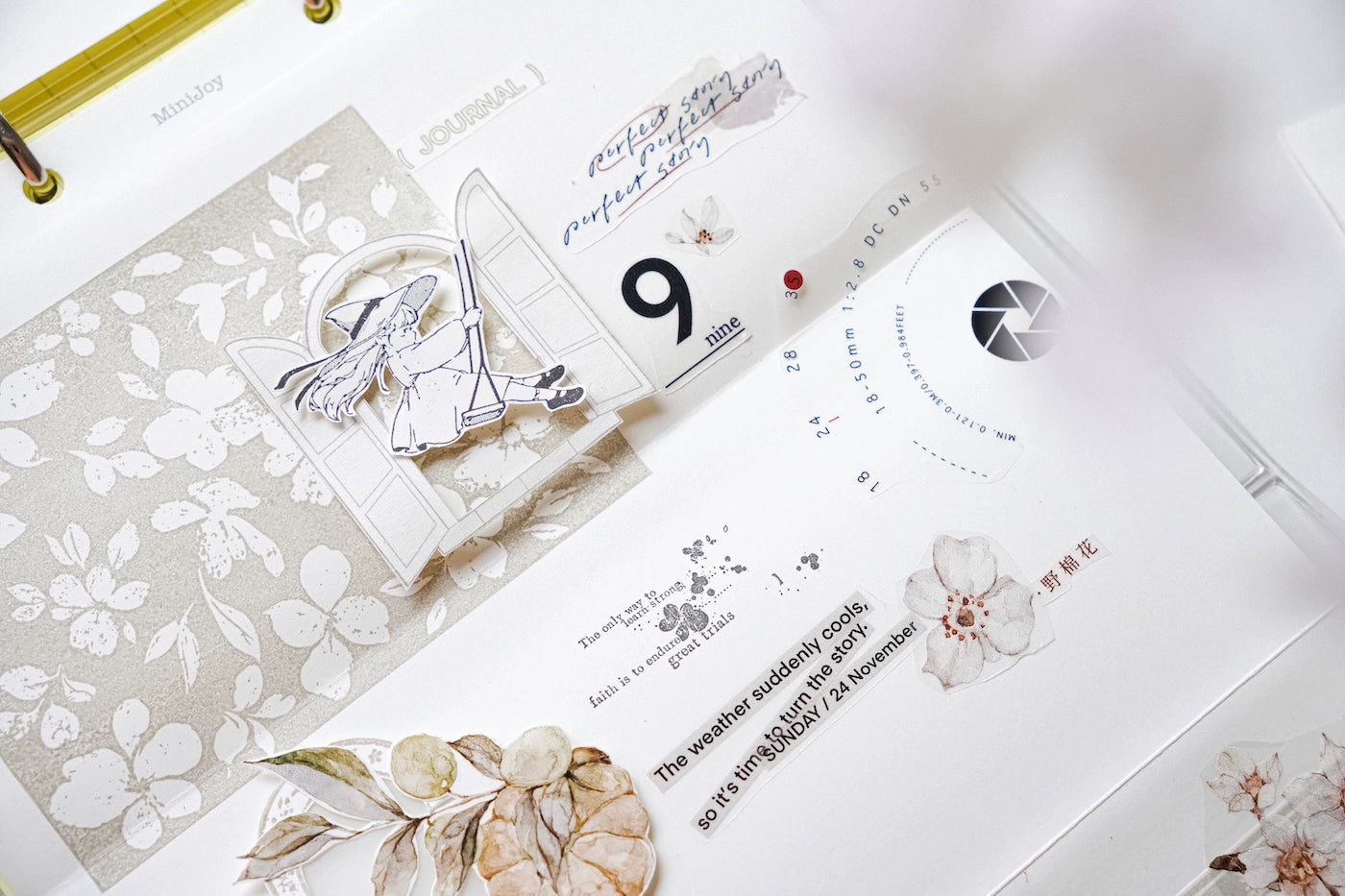 Yuanzi Vol7【Border Series】Upgraded Rubber Retro Maple Stamp for Washi Tape