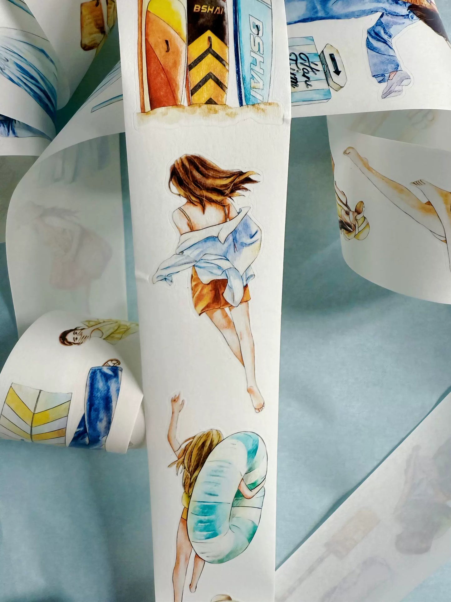 ZaoZao Vol3【Vacation】Original Design Kiss-Cut Washi PET Tape Stickers,for Scrapbook Supplies,Journaling,Junk Journal,Bullet Journal,Planner Stickers