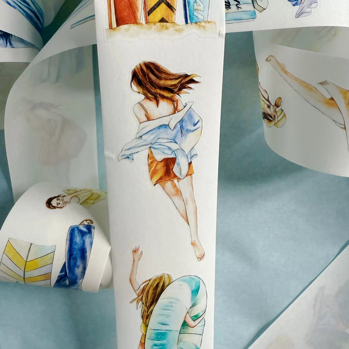 ZaoZao Vol3【Vacation】Original Design Kiss-Cut Washi PET Tape Stickers,for Scrapbook Supplies,Journaling,Junk Journal,Bullet Journal,Planner Stickers