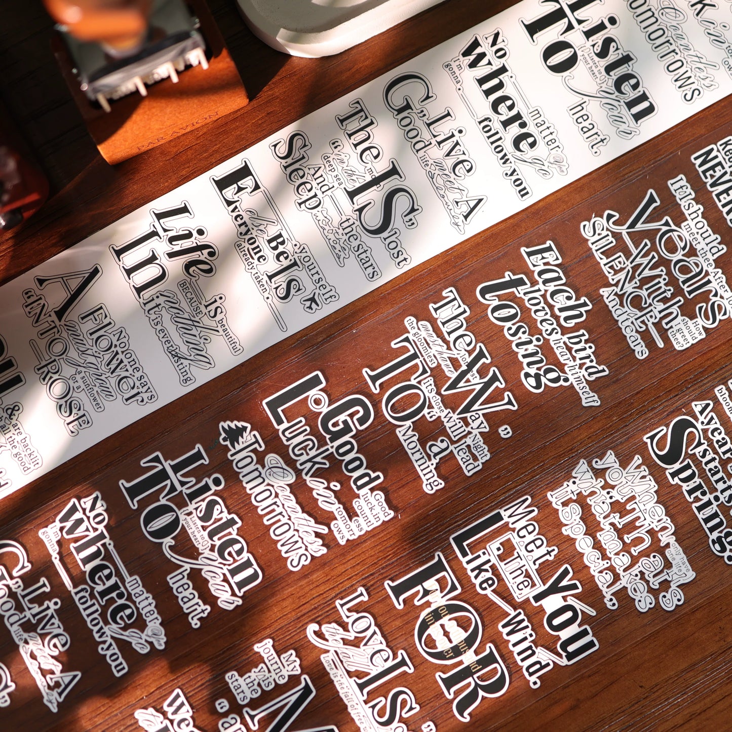 YiEr Vol17【English Quotation】Kiss-cut Text Washi Tape and PET Stickers