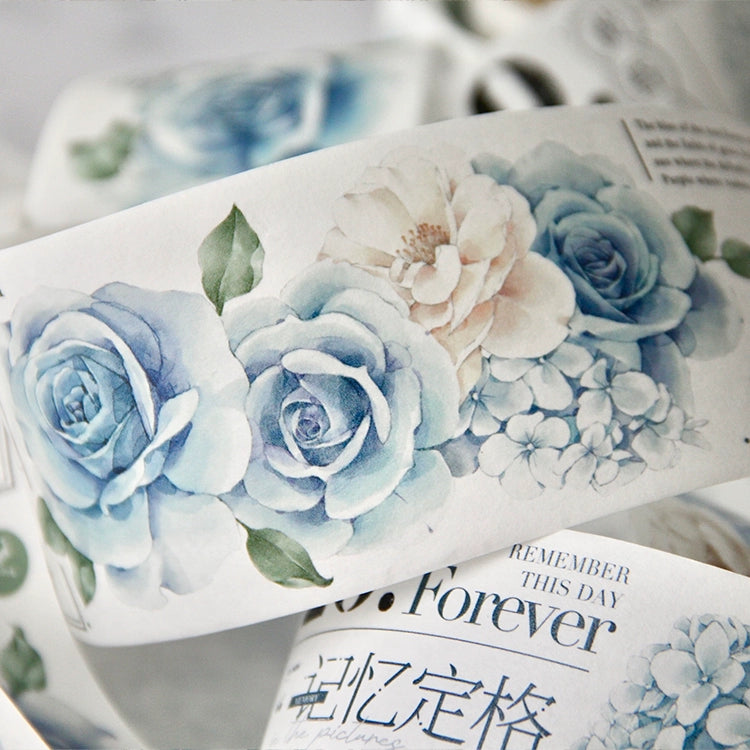 TianCheng-Vol3【Old Dream in the Garden】Floral  and Text Washi/PET Tape,for Scrapbook Supplies,Scrapbook Tape Stickers,Junk Journal Supplies
