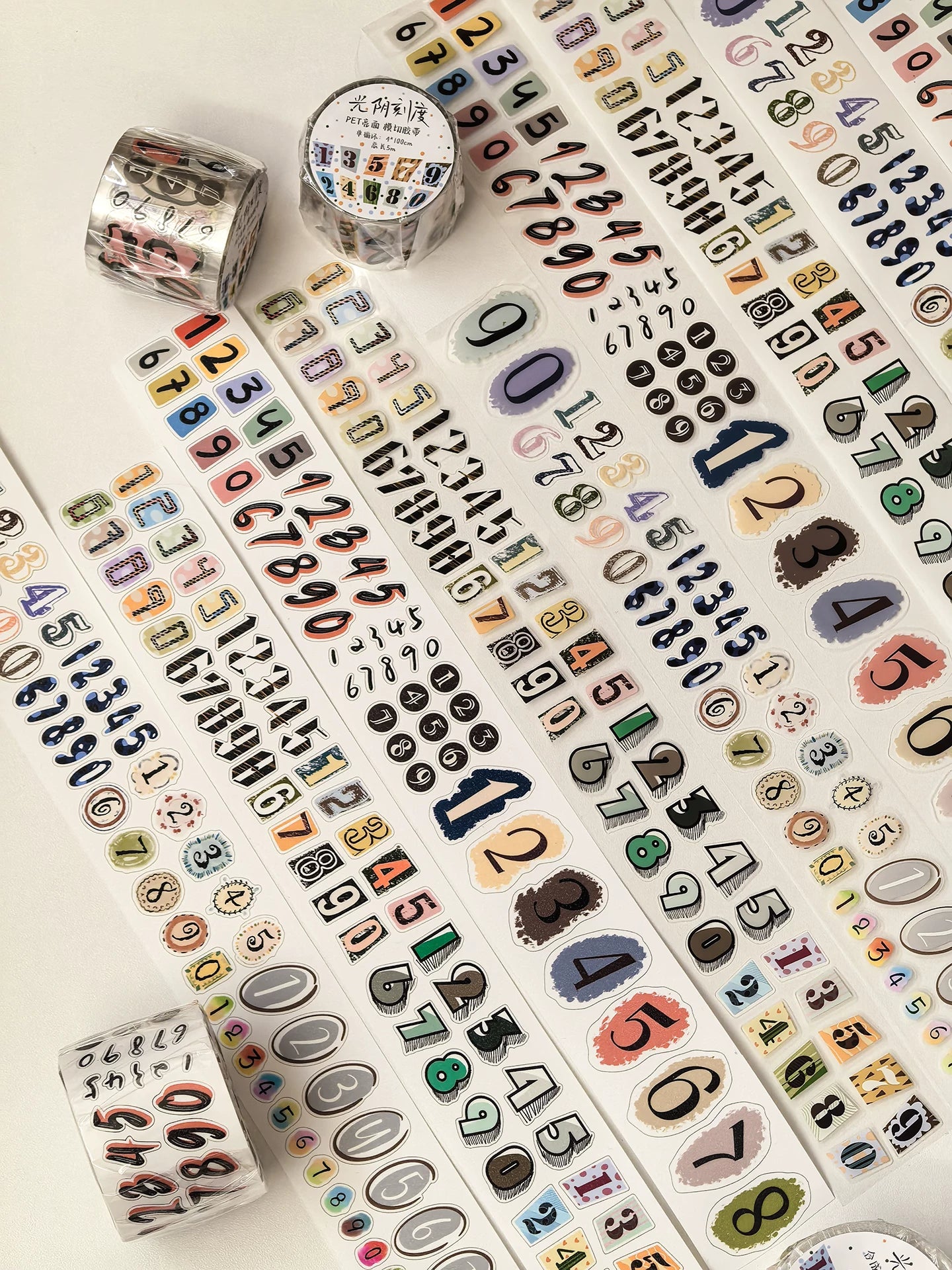 Wait Studio【Time Scale】 Pre-cut Light Retro Text Washi/PET Tape