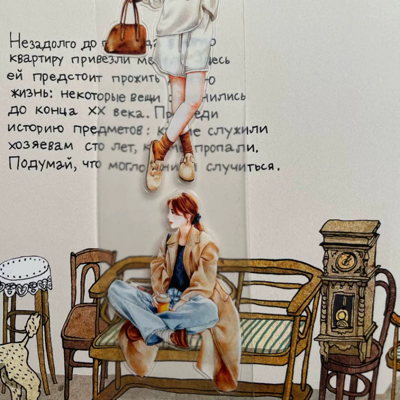 ZaoZao Vol2【Dusk】Original Design Kiss-Cut Washi PET Tape Stickers,for Scrapbook Supplies,Journaling,Junk Journal,Bullet Journal,Planner Stickers