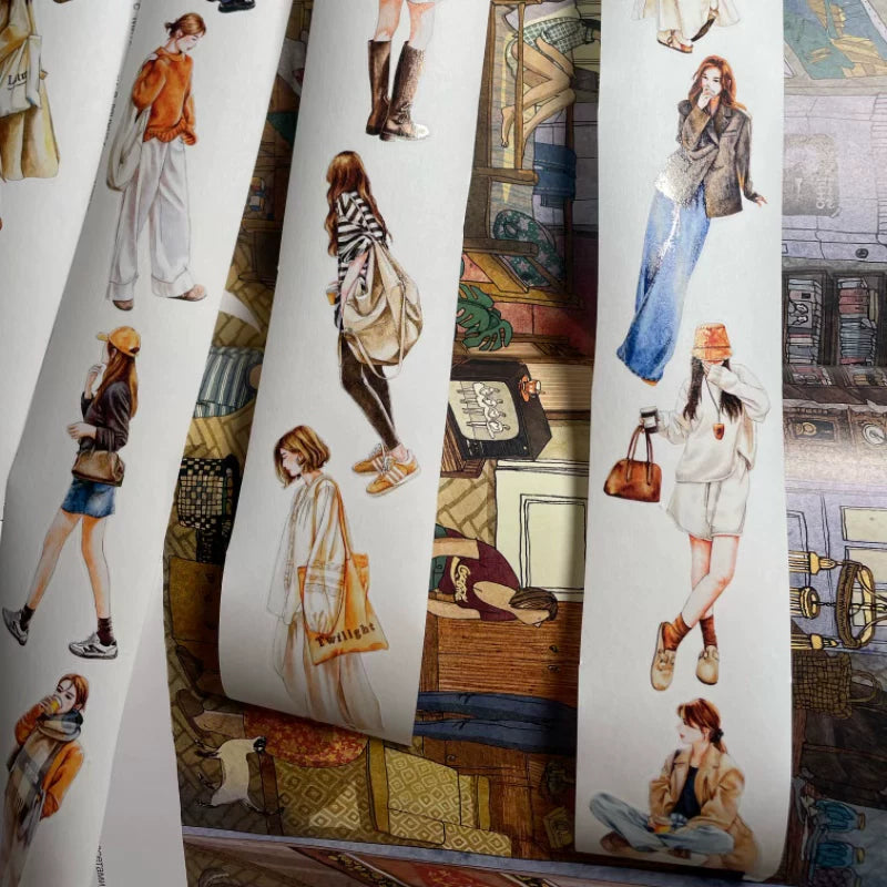 ZaoZao Vol2【Dusk】Original Design Kiss-Cut Washi PET Tape Stickers,for Scrapbook Supplies,Journaling,Junk Journal,Bullet Journal,Planner Stickers