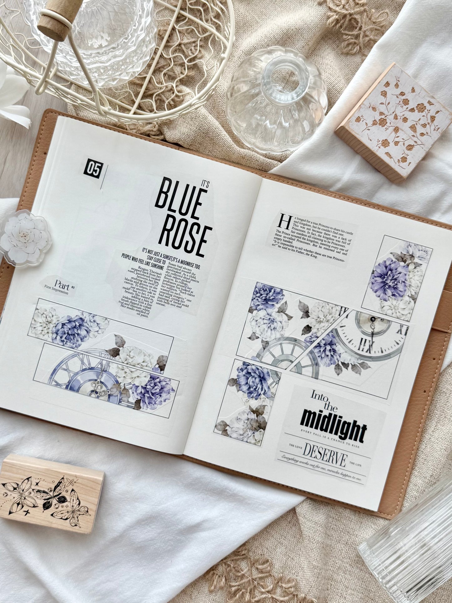 TianCheng-Vol6【Free-Style Frame】Magazine Arts Backgroud Washi PET Tape,for Scrapbook Supplies,Scrapbook Tape Stickers,Junk Journal Supplies