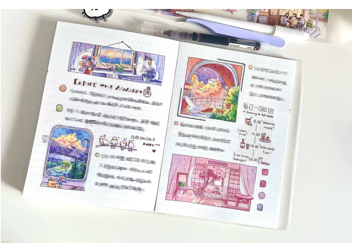 XingXing【Little Bliss】 Pre-cut Salt Based Warm Healing Scene Washi/PET Tape