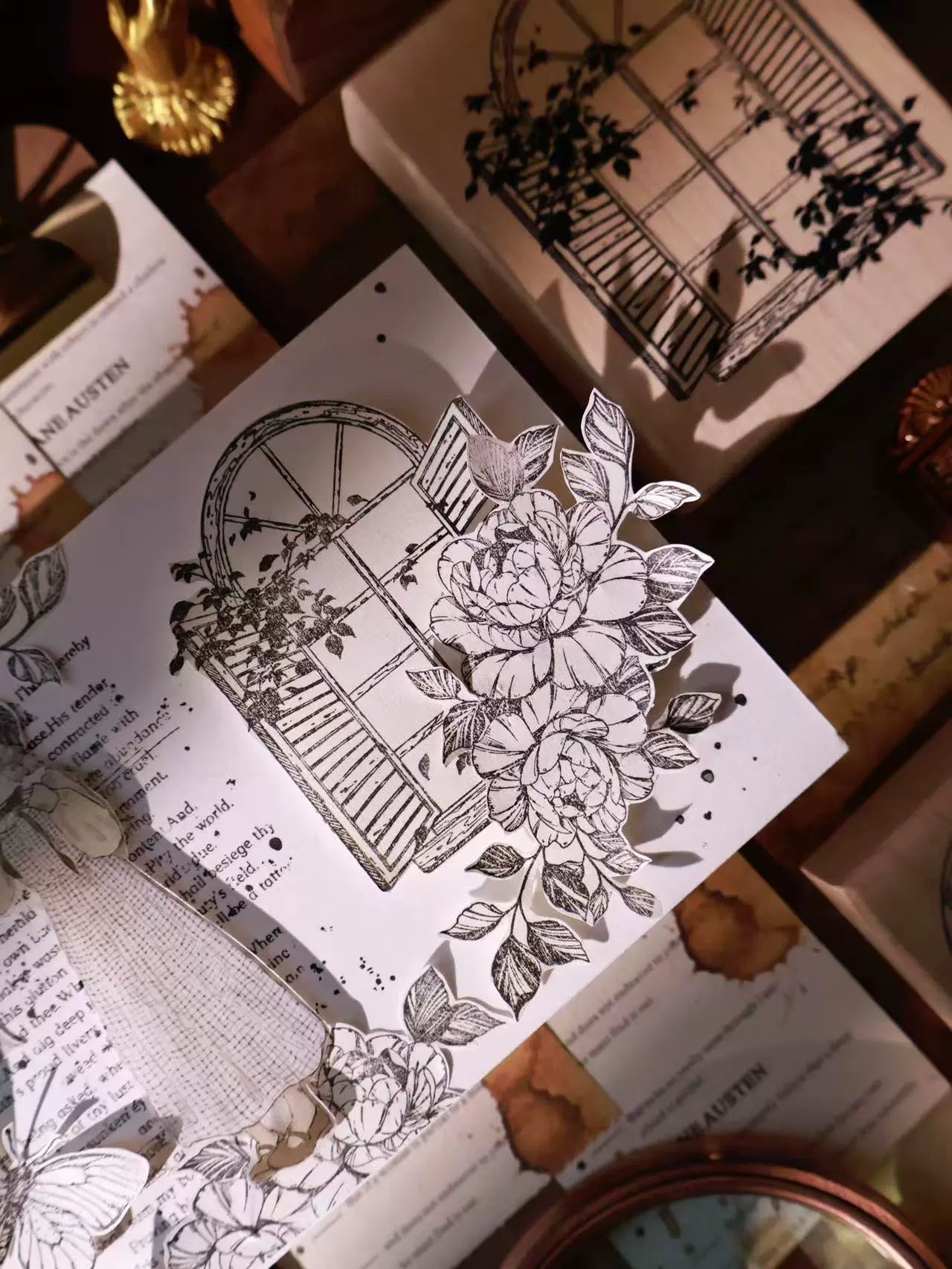 YiEr Vol14【Windows Stamp】Imported Maple Red Rubber and Maple Wood Stamp