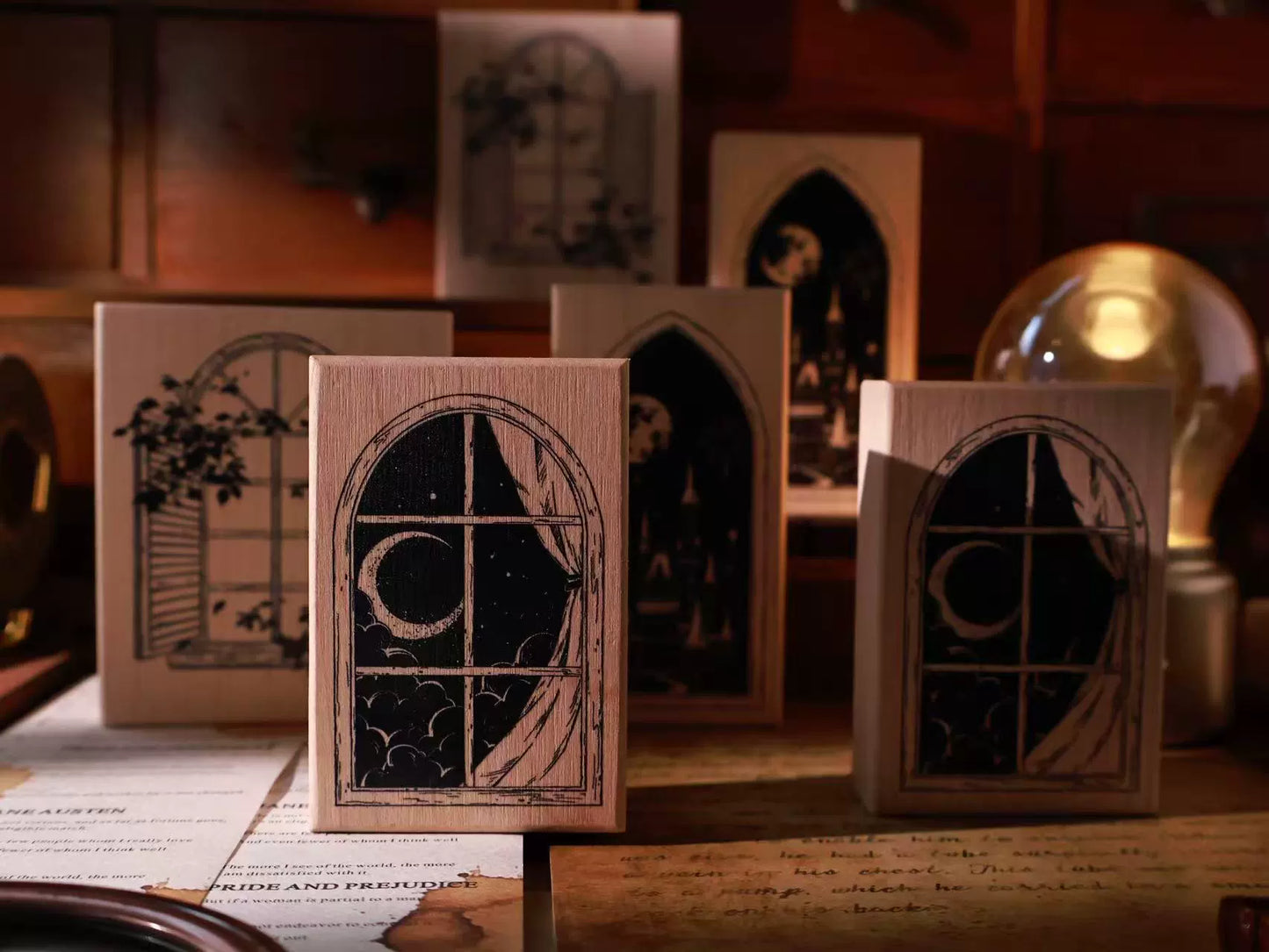 YiEr Vol14【Windows Stamp】Imported Maple Red Rubber and Maple Wood Stamp