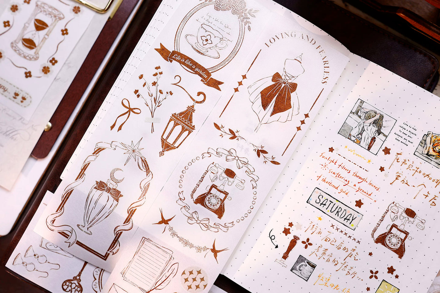 XiaoBaiJia Salt Series【Caramel Collection】Pre-cut Orginal Design Vintage Small Decorative Frame Washi/Pet Tape Light Retro Stickers