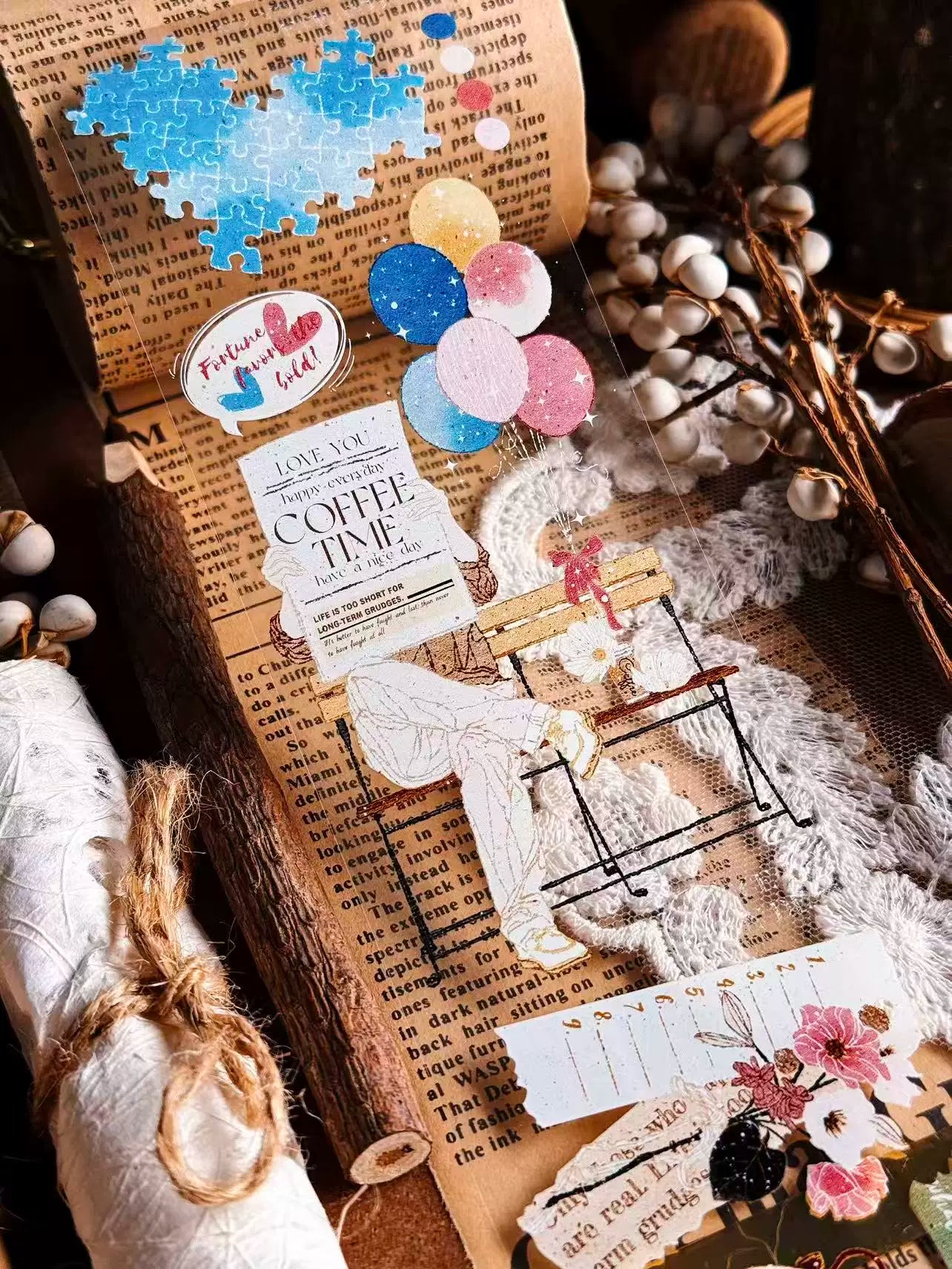Linlanxi Vol14【I Allow Leisure Time】Original Design Retro Exquisite Vintage Decorative Washi/Pet Tape