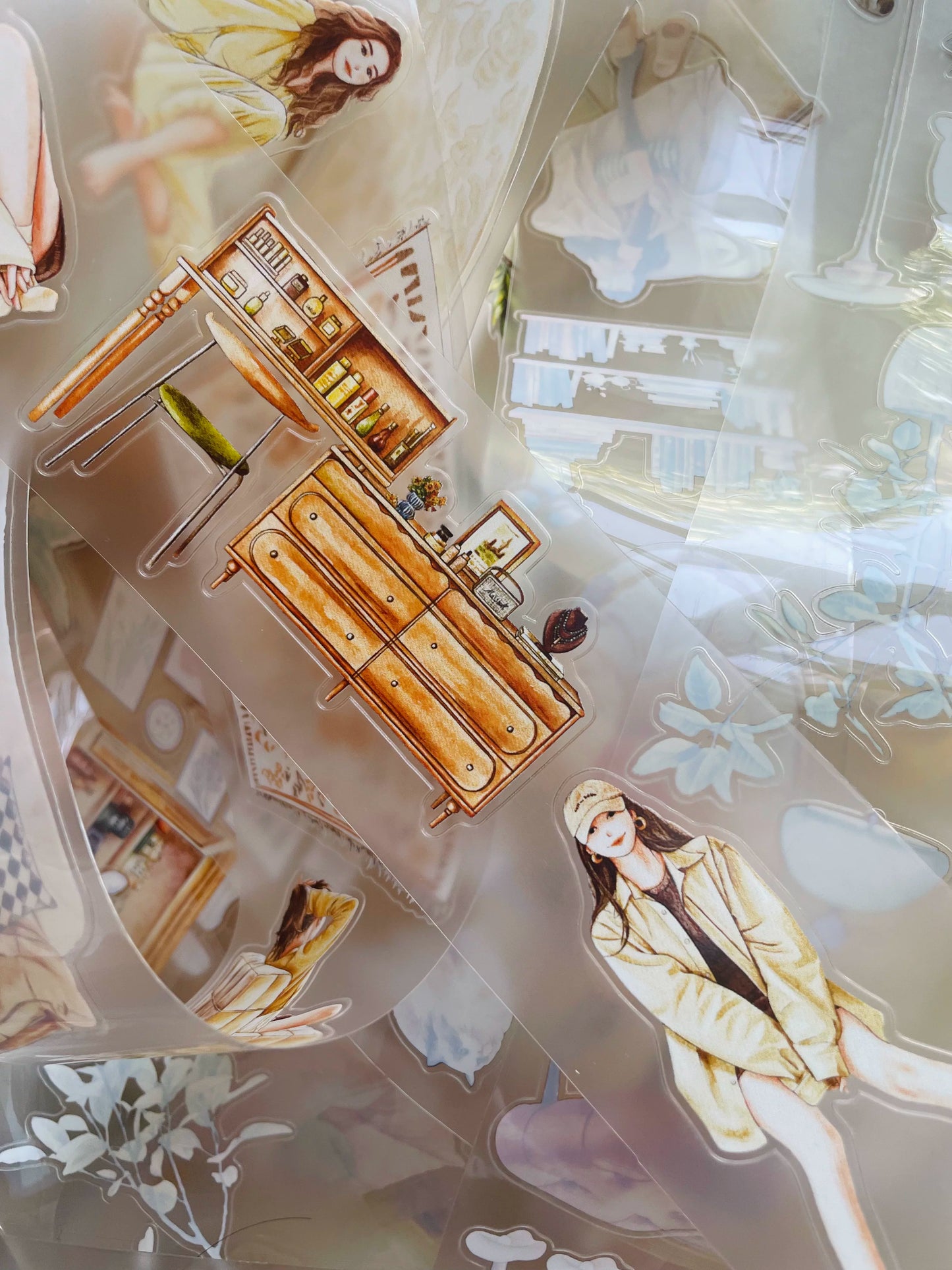 ZaoZao Vol3【Nest】Original Design Kiss-Cut Washi PET Tape Stickers,for Scrapbook Supplies,Journaling,Junk Journal,Bullet Journal,Planner Stickers