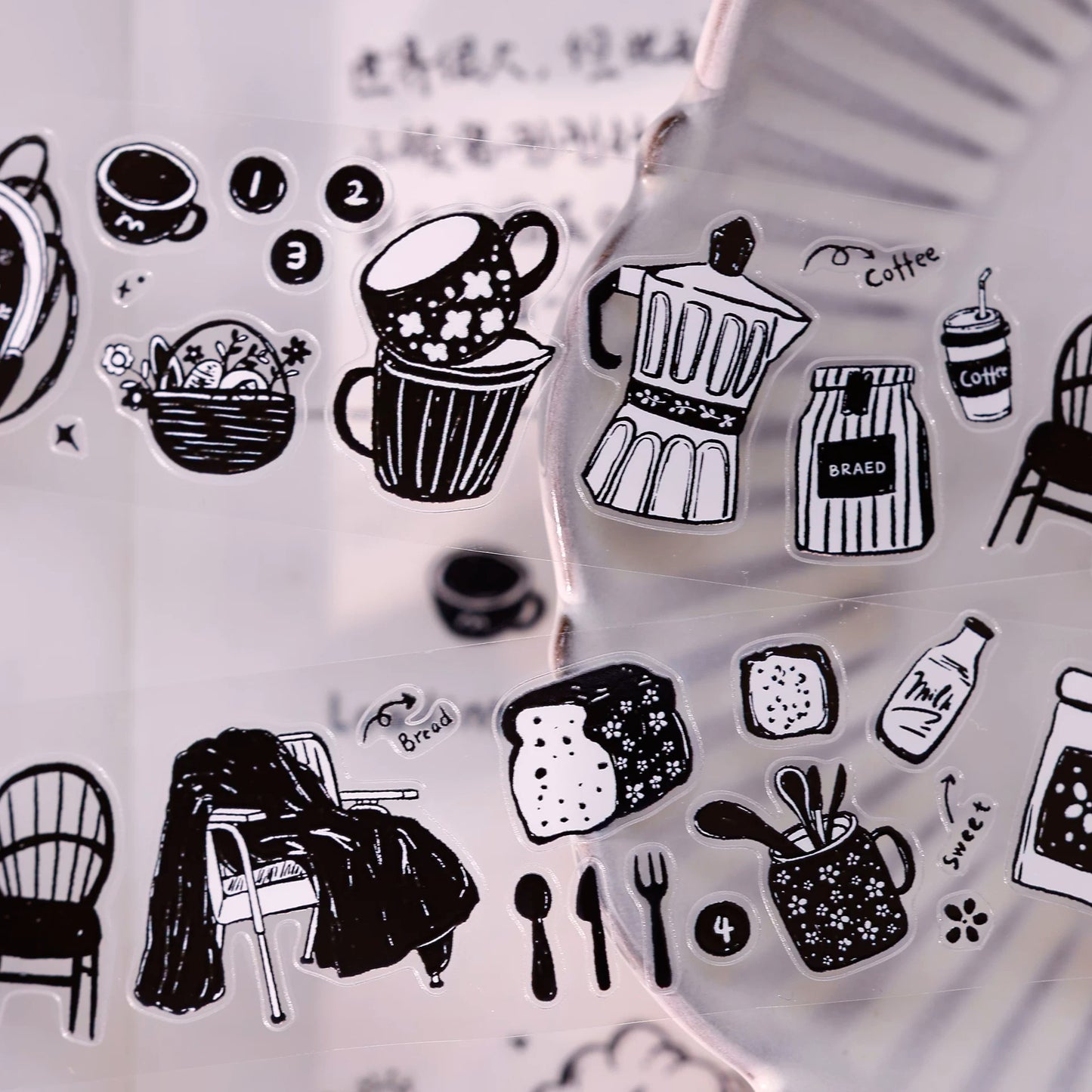 XiaoBaiJia Salt Series【Plain Color Painting】Pre-cut Orginal Design Mall Figures Embellish Washi/Pet Tape Light Retro Stickers