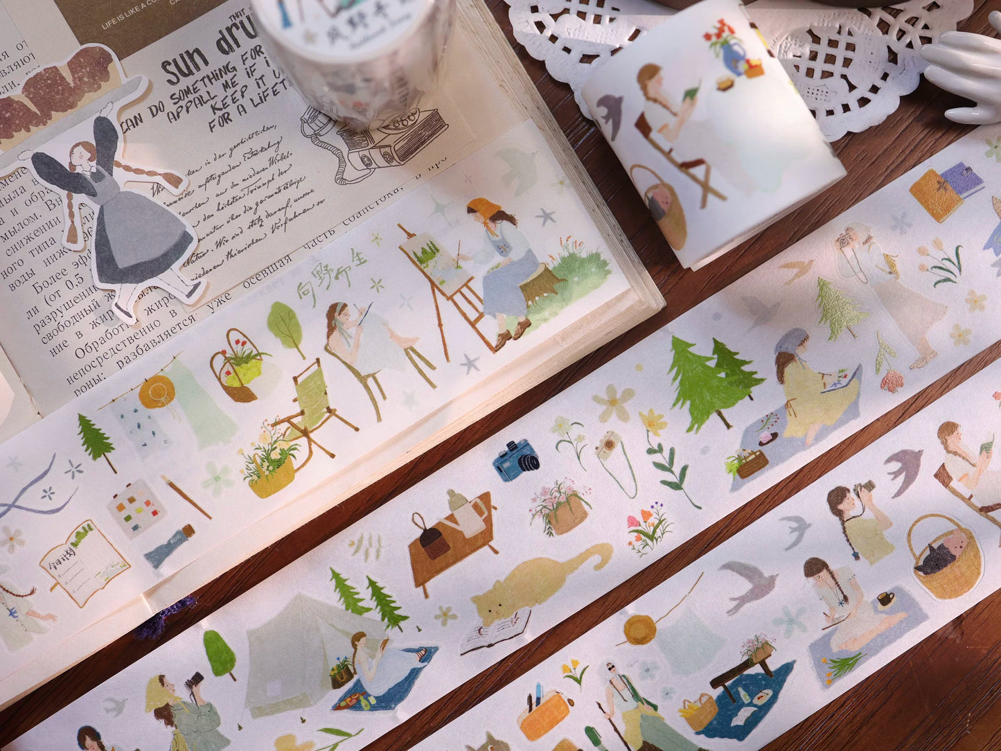 YiEr Vol8【Wind Field Notes】Salt Series Kiss-cut Washi Tape and PET Stickers