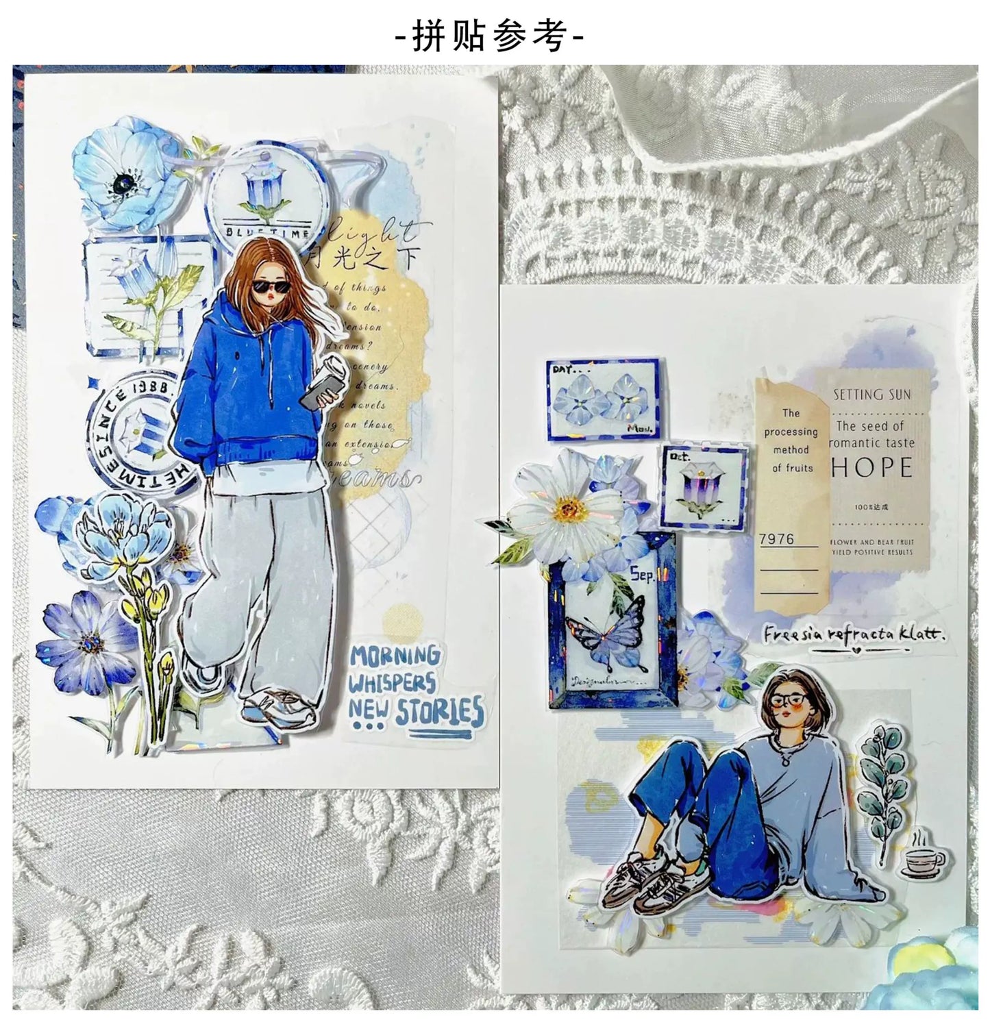 ZiYuanSu Vol12【Coffee Freedom&Comfortable Season】Pre-Cut Original Design Character Washi/PET Tape Stickers, for Scrapbook Supplies,Scrapbook Tape Stickers,Junk Journal Supplies, Journaling Stickers,Bullet Journals
