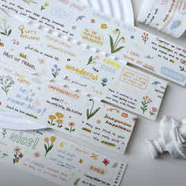 YiEr Minimalist Style Vol3【Handwritten Manuscript】Light Retro Orginal Design Washi Pet Tape Landscape Stickers