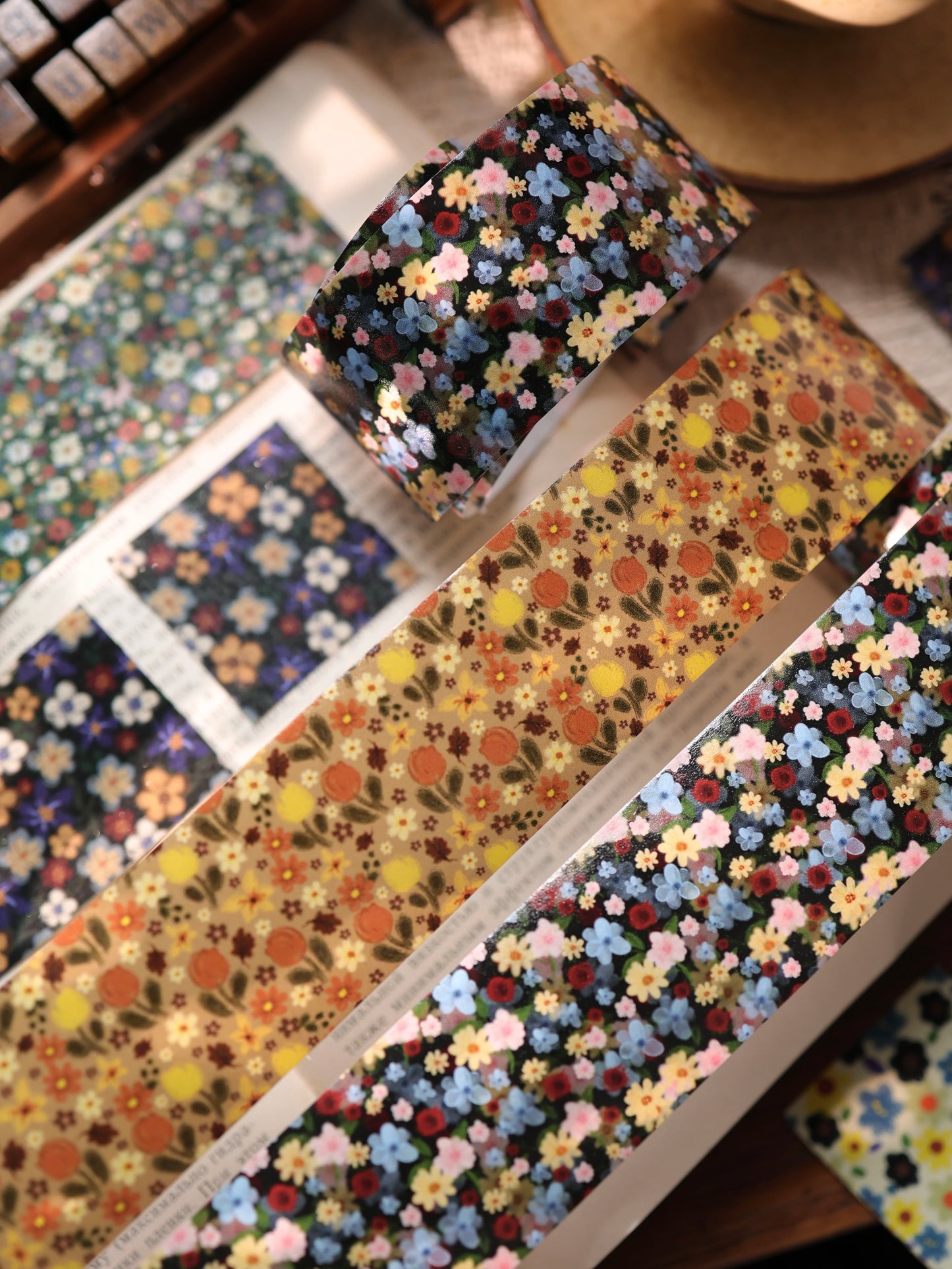 YiEr Vol17【Vintage Original Floral Pattern】Floral Washi Tape and PET Stickers