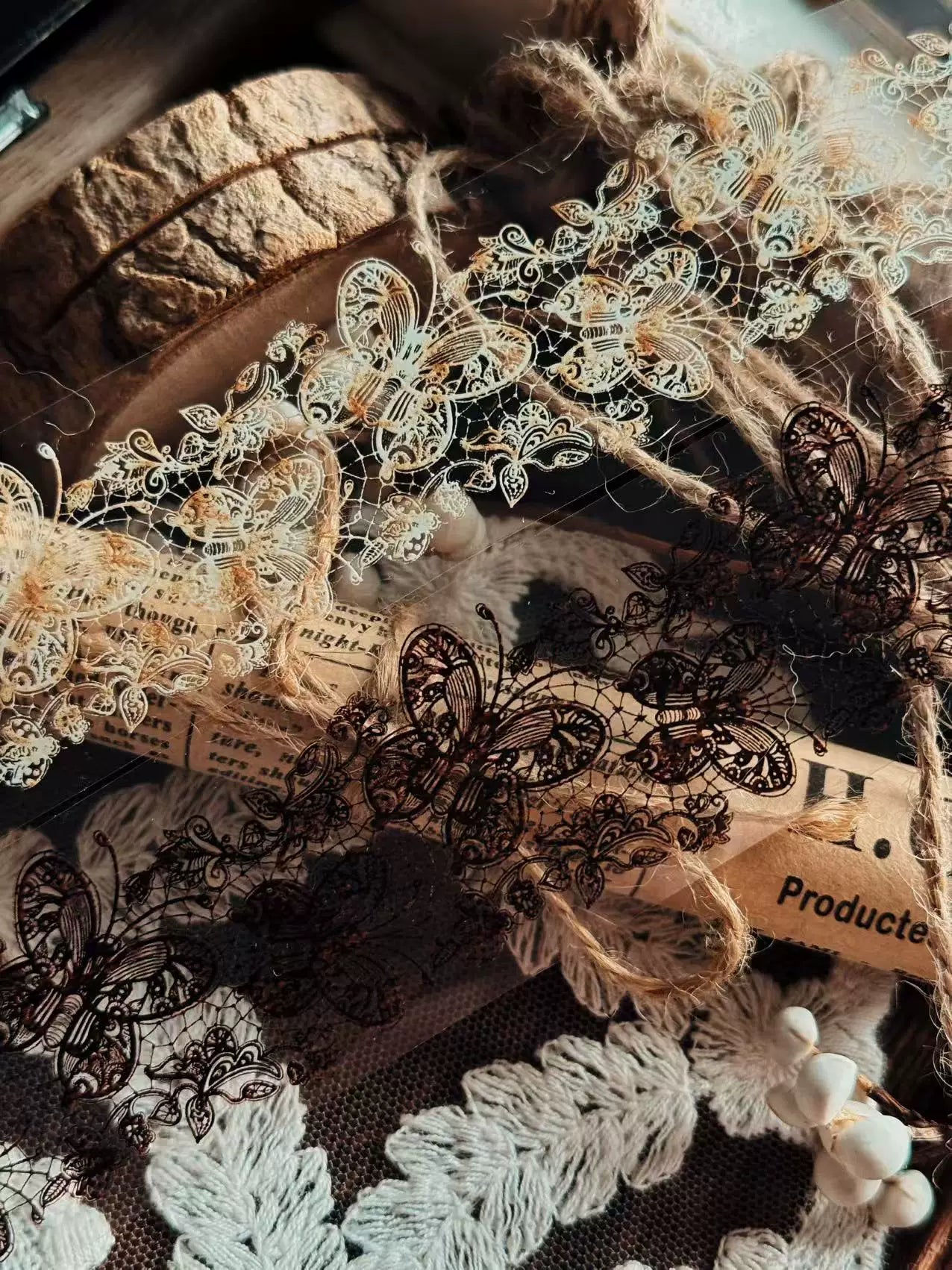 Linlanxi Vol13【Vintage Lace Trim】Original Design Retro Broken Paper Bookkeeping Washi Pet Tape