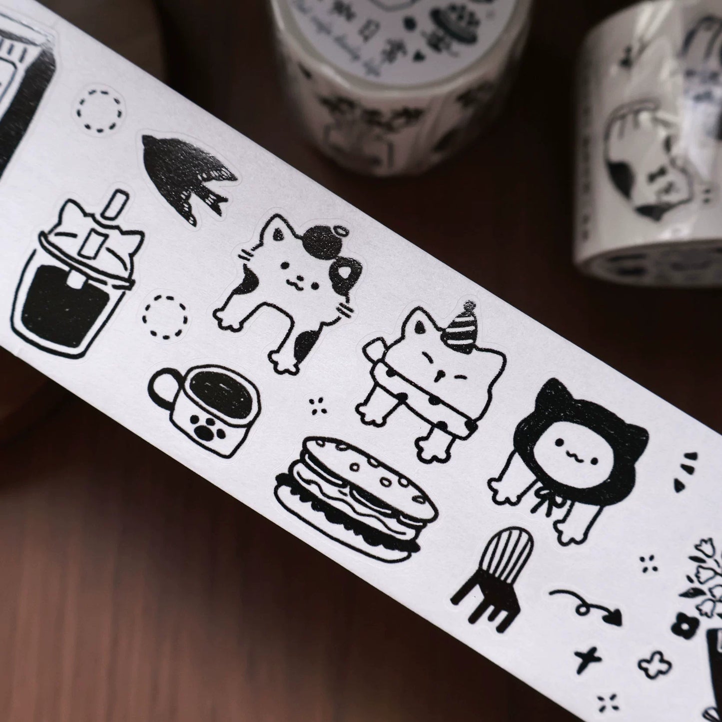 YiEr Minimalist Style Vol4【Cat Cafe Daily】Light Retro Orginal Design Washi Pet Tape Landscape Stickers