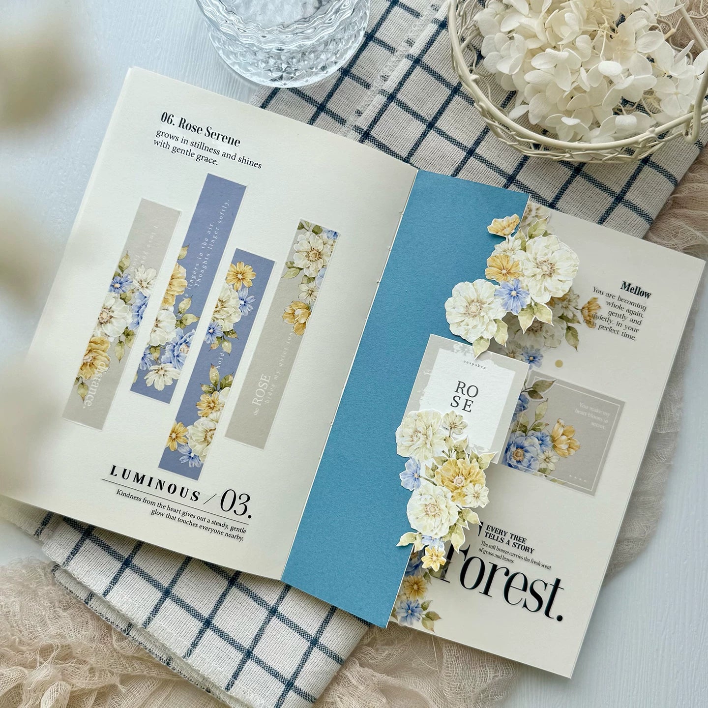 TianCheng-Vol8【Blooming Rose】Floral Washi PET Tape,for Scrapbook Supplies,Scrapbook Tape Stickers,Junk Journal Supplies