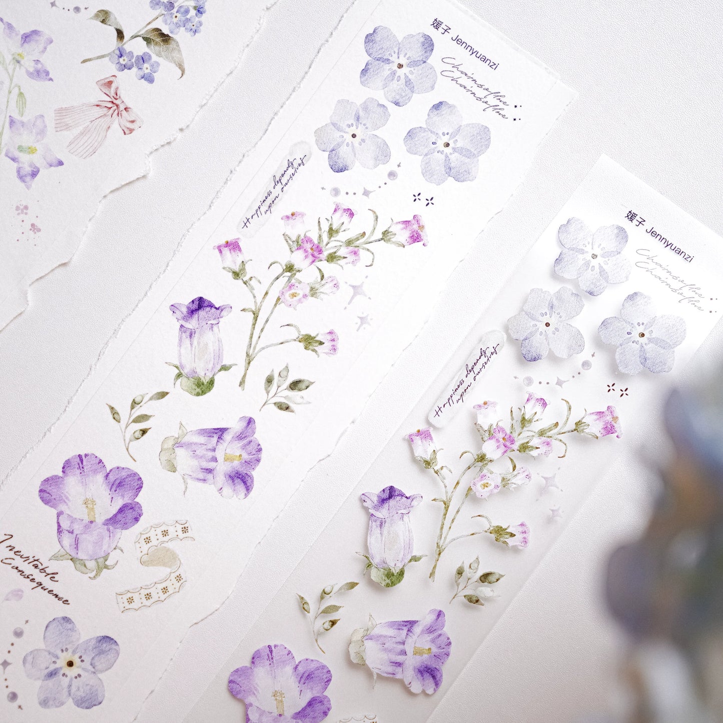 YuanZi Vol7【A Touch of Spring】Orginal Design Washi/Pet Tape Light Retro Flowers Stickers,for Scrapbook Supplies,Scrapbook Tape Stickers,Junk Journal Supplies