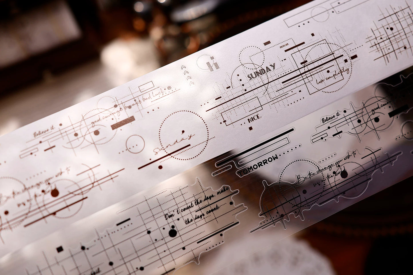 XiaoBaiJia Salt Series【Shadow Serenade】Pre-cut Orginal Design Washi/Pet Tape Light Retro Stickers