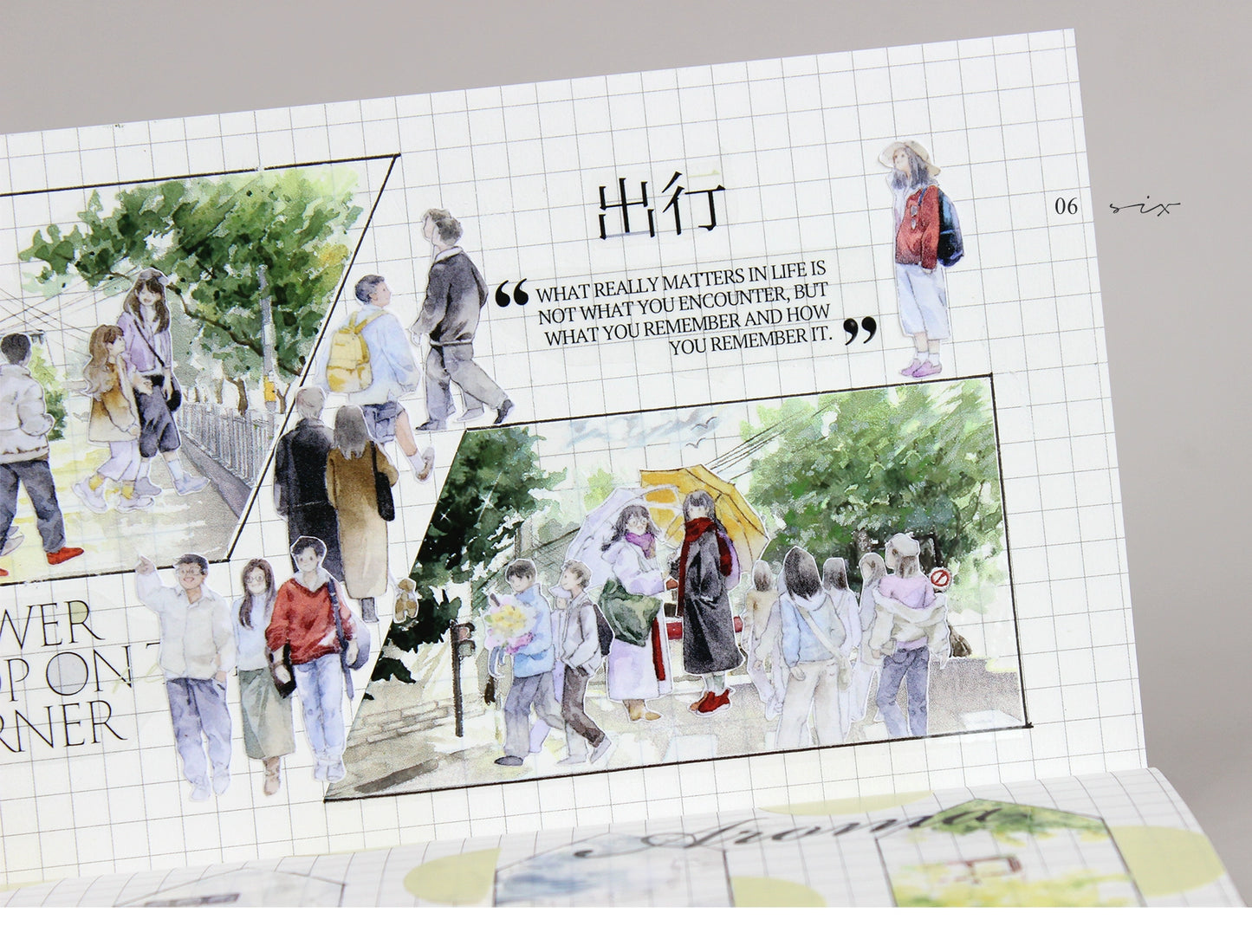 Moodtape【Passer-by&Summer Sea Street】Cute Character Original Washi Tape Stickers,for Scrapbook Supplies,Scrapbook Tape Stickers,Junk Journal Supplies