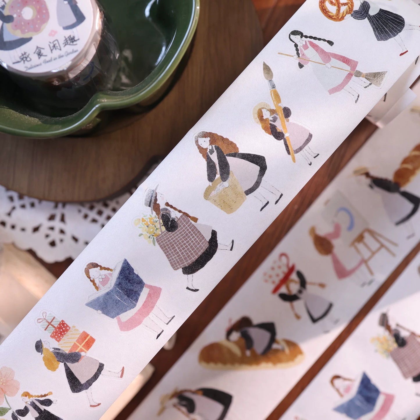 YiEr Vol8【Flower Eating Leisure】Salt Series Pre-cut Orginal Design Washi Tape and PET Stickers