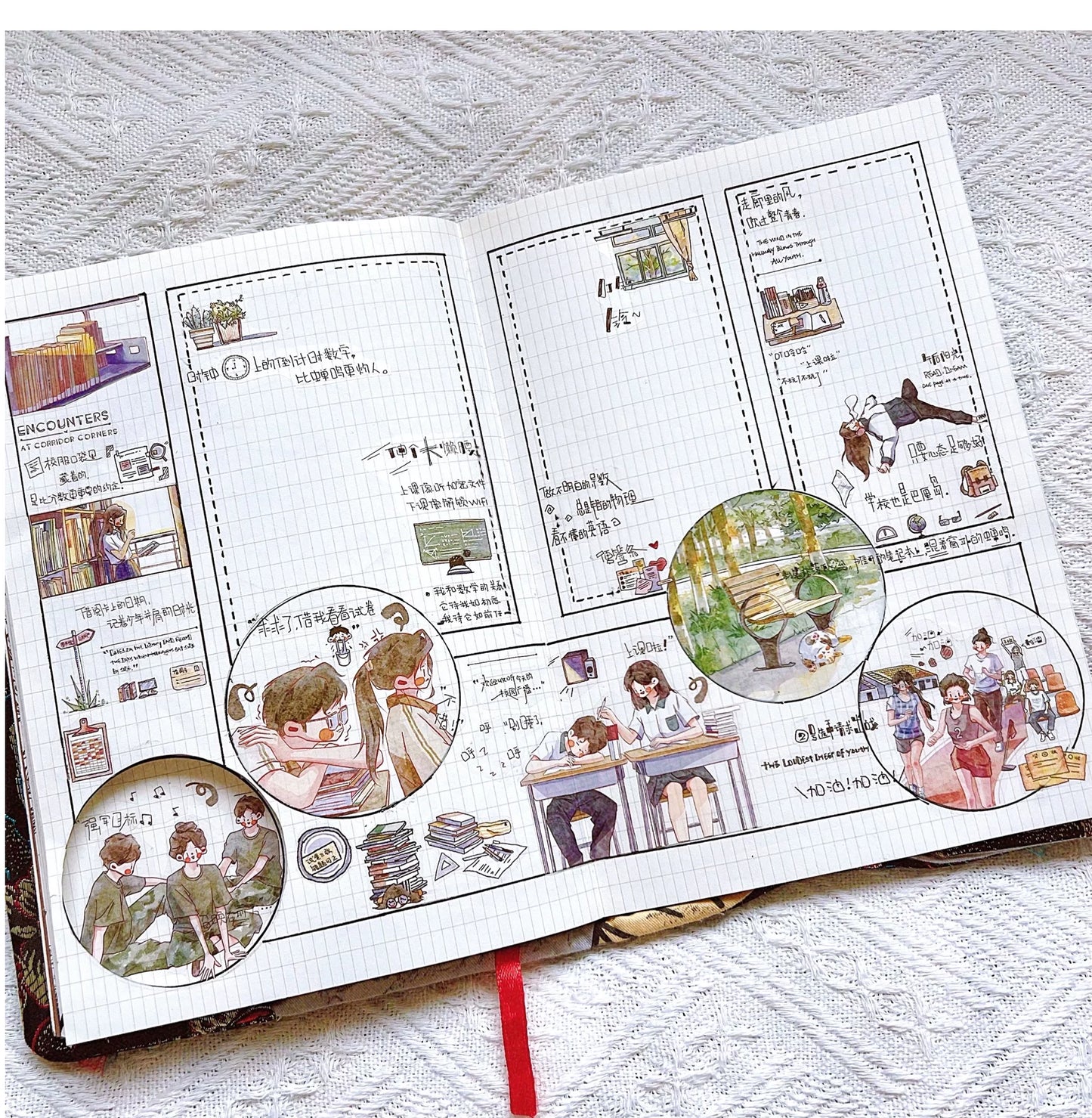 XingXing【Little Bliss】 Pre-cut Salt Based Warm Healing Scene Washi/PET Tape