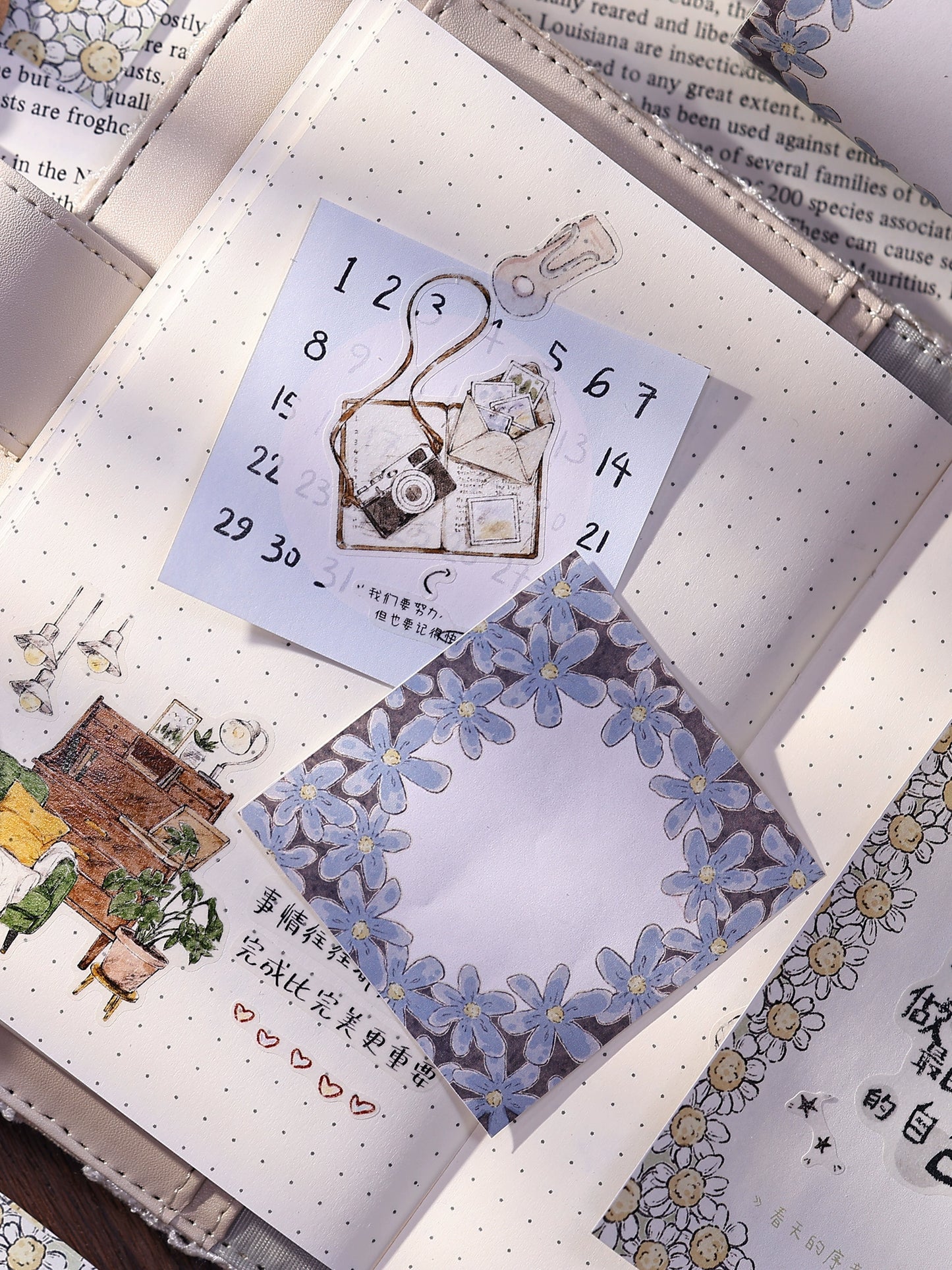XiaoBaiJia Minimalist Style【Writing Roll‌】Border Strip Orginal Design Washi Pet Tape Landscape Stickers