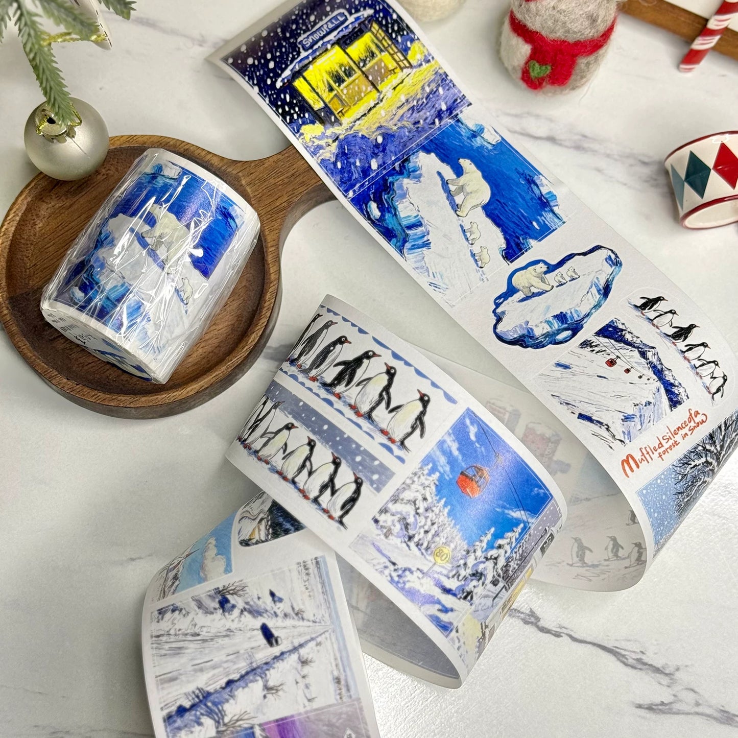Wait Studio【Winter Narrative】 Pre-cut Light Retro Scene Washi/PET Tape