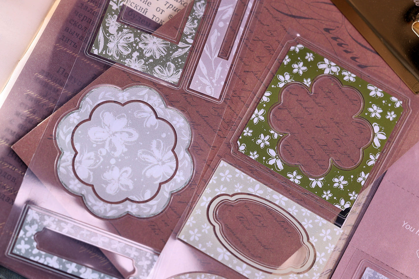 XiaoBaiJia【Flower Frame】Light Retro Orginal Design Washi Pet Tape Landscape Stickers