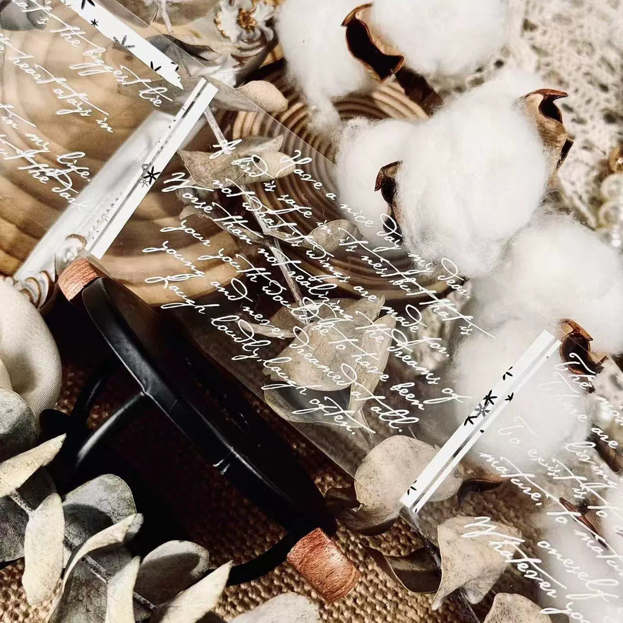 Linlanxi【 Romantic Quotes】Original Design Text Washi/Pet Tape Sticker, 5-meter-long Loop Roll