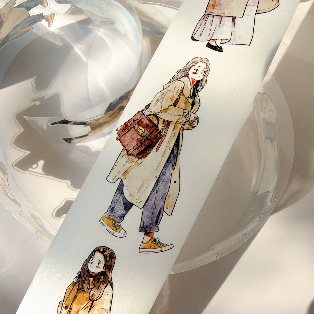 Kaixiaoxun Vol14【Early Autumn】 Pre-Cut Long Loop Washi/Matte PET Tape for Scrapbook Supplies,Junk Journal Supplies