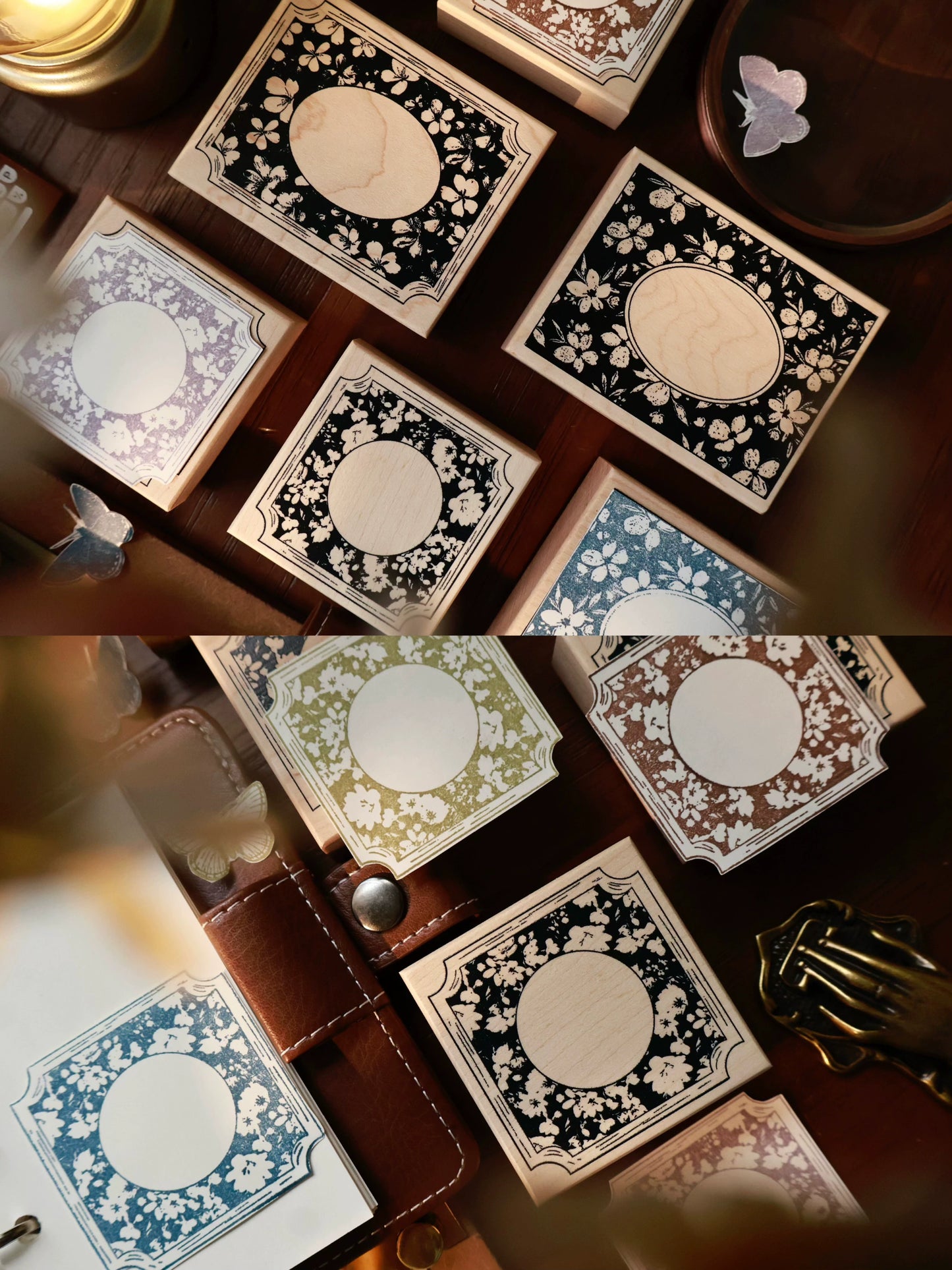 YiEr Vol15【Flower Frame Stamp】Imported Maple Red Rubber and Maple Wood Stamp