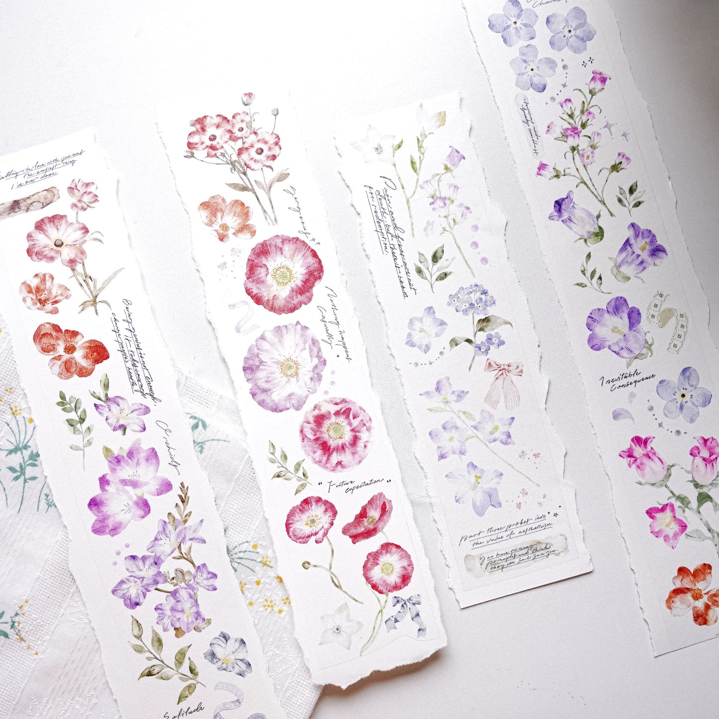 YuanZi Vol7【A Touch of Spring】Orginal Design Washi/Pet Tape Light Retro Flowers Stickers,for Scrapbook Supplies,Scrapbook Tape Stickers,Junk Journal Supplies