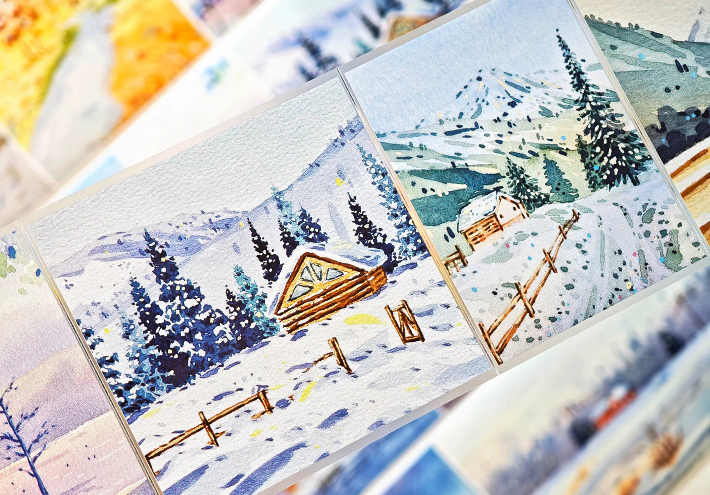 XingXing【Moon Sets Stars Sleep】 Pre-cut Light Retro Warm Healing Autumn and Winter Scenery Washi/PET Tape