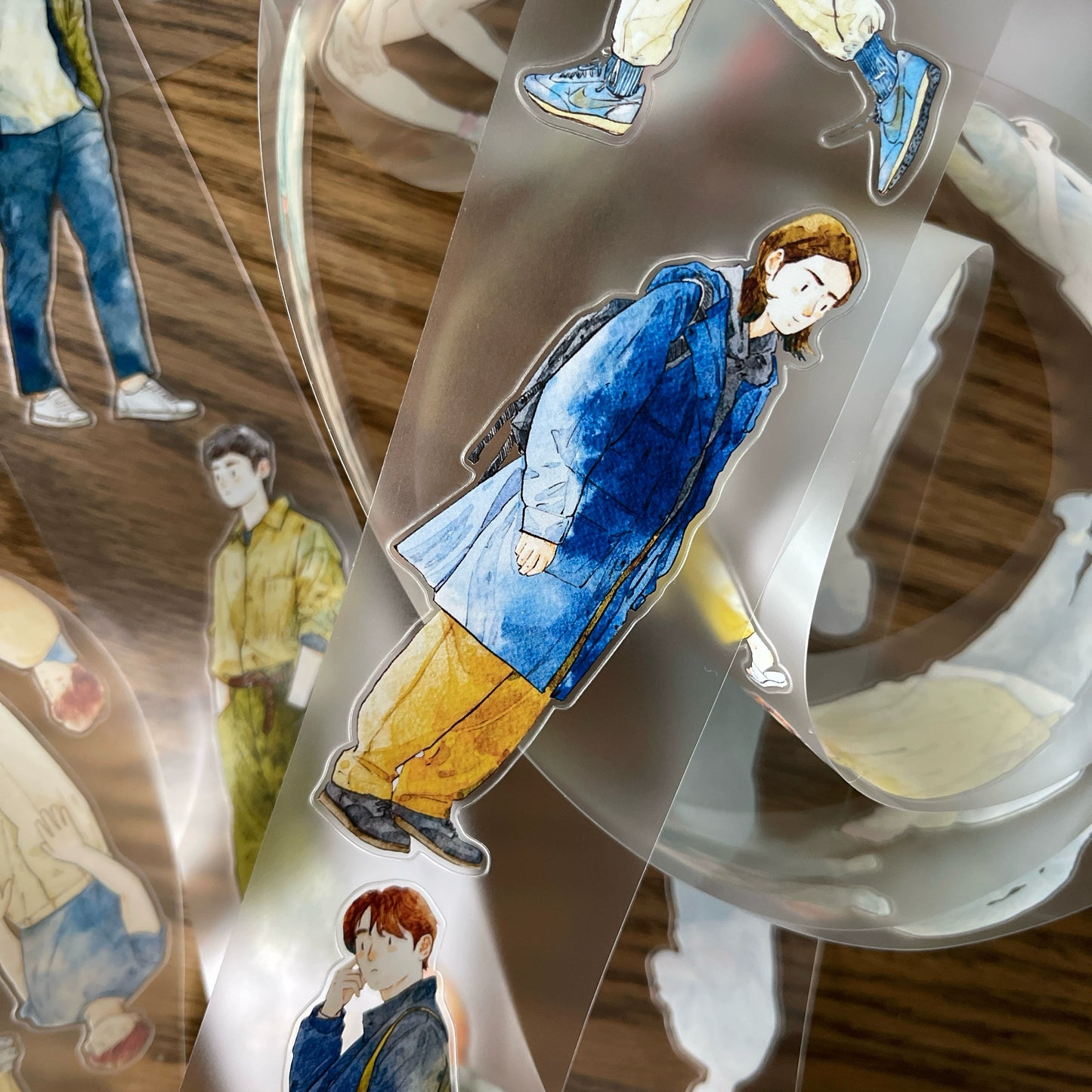 DingDing Vol10【34#That Cute Guy】Original Design Pre-Cut Washi/PET Tape Stickers,for Scrapbook Supplies,Journaling,Junk Journal,Bullet Journal,Planner Stickers