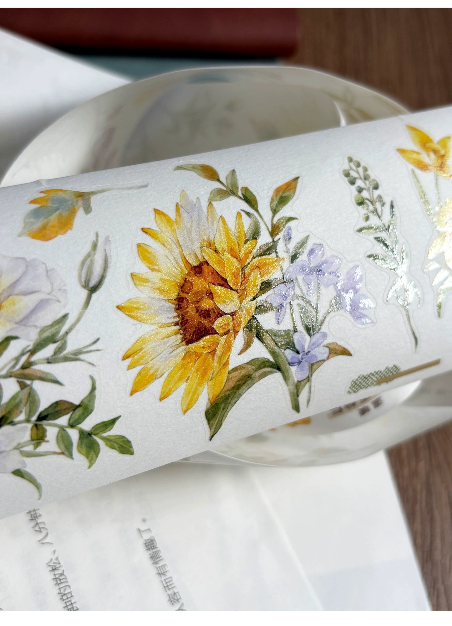 ZiYuanSu Vol12【Radiant Sunflower Color】Scene/Landscape Pre-cut Washi/PET Tape,for Scrapbook Supplies,Scrapbook Tape Stickers,Junk Journal Supplies