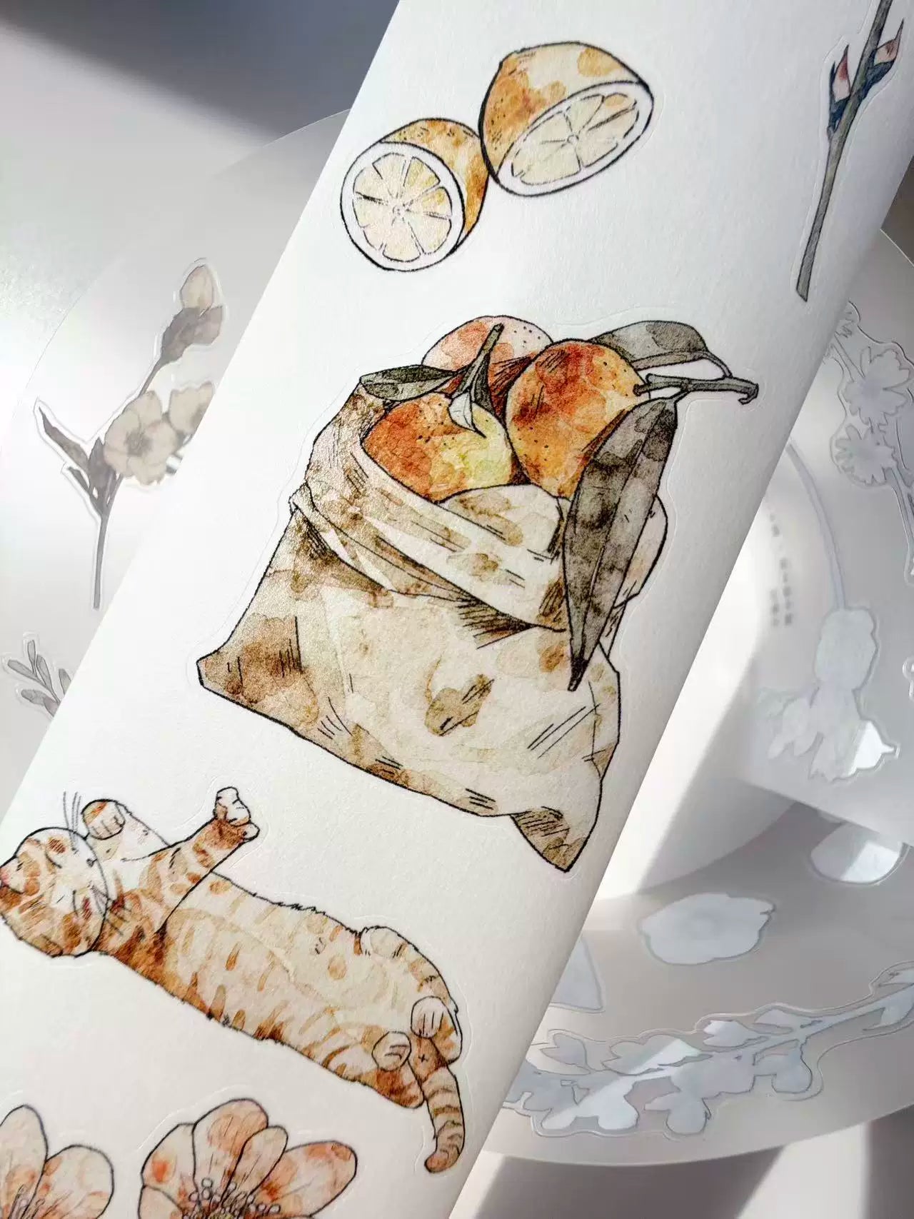 Kaixiaoxun Vol12【Trifles Diary】 Pre-Cut Long Loop Washi/Matte PET Tape for Scrapbook Supplies,Junk Journal Supplies