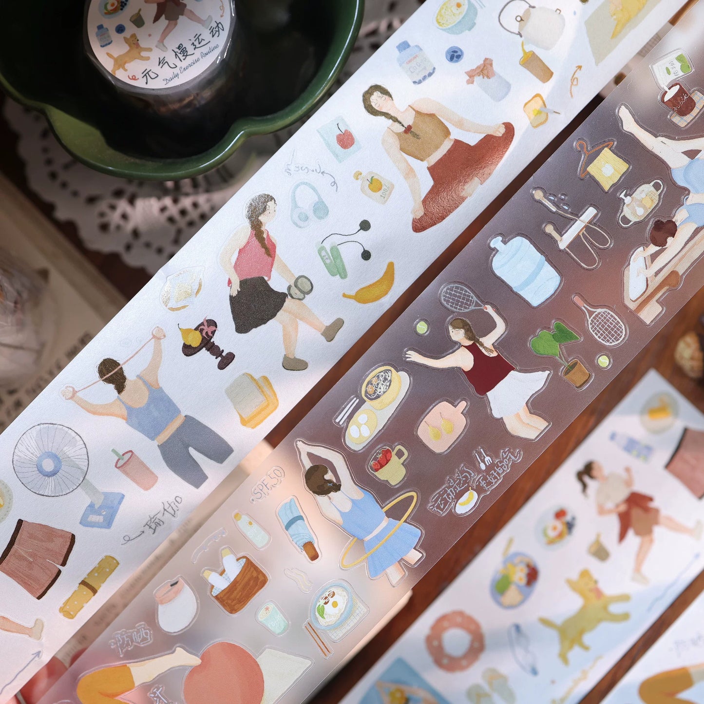 YiEr Vol8【Qi Qi Slow Movement】Salt Series Pre-cut Orginal Design Washi Tape and PET Stickers
