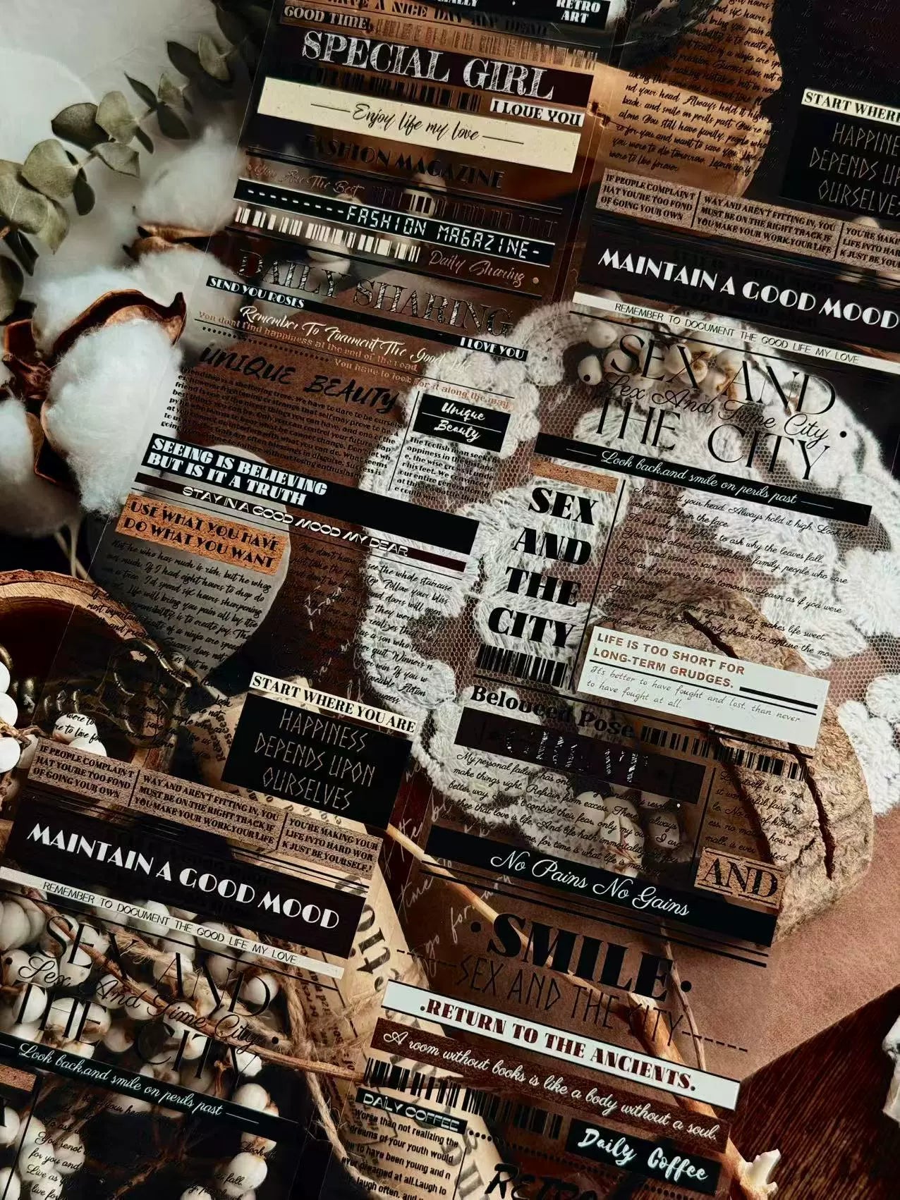 Linlanxi 【Herben Supplement】Original  Washi/Pet Tape - New Fashion Retro Wider English Counted Tape