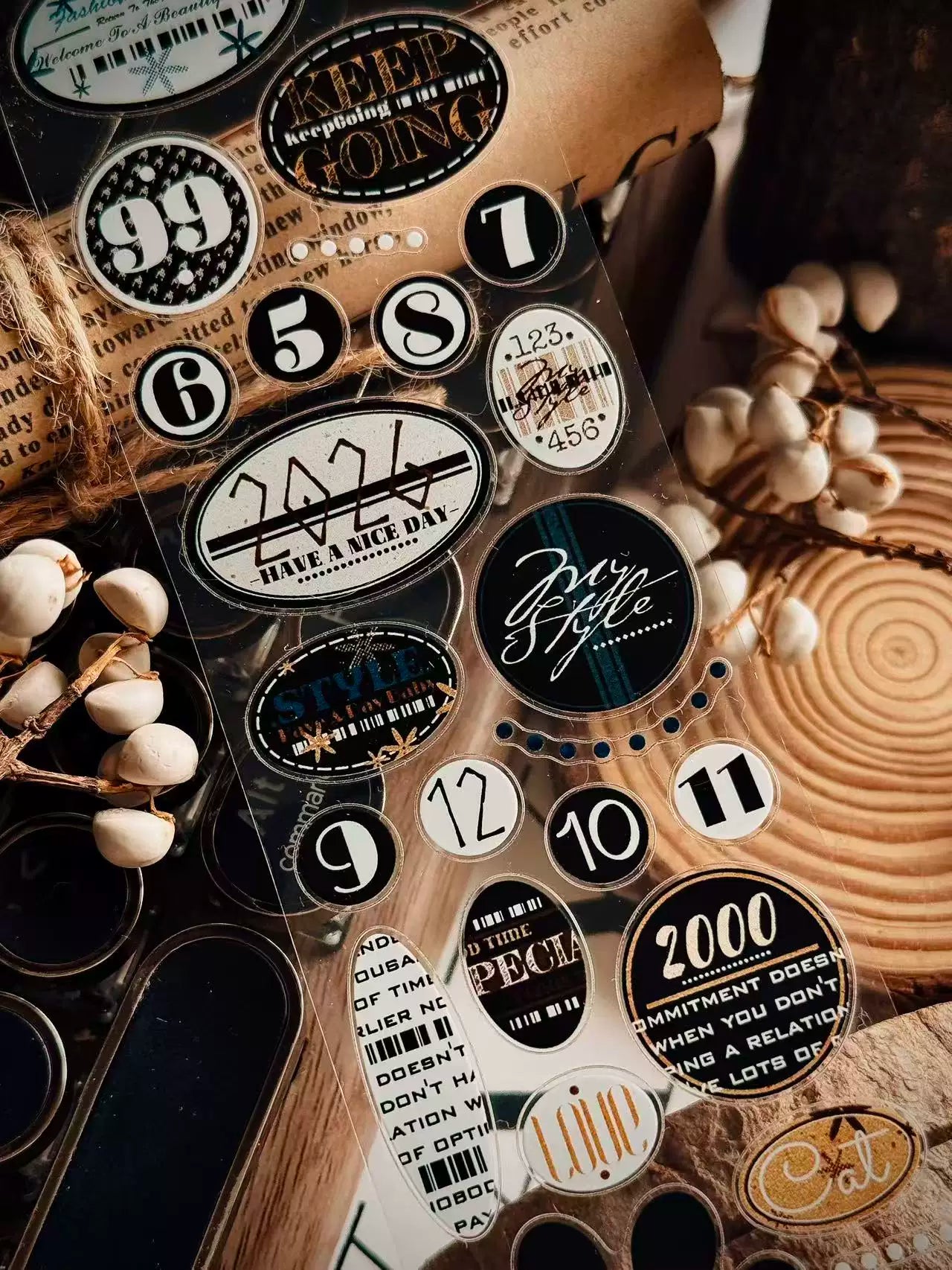Linlanxi Vol14【Circular Label Set】Original Design Retro Exquisite Vintage Decorative Washi/Pet Tape