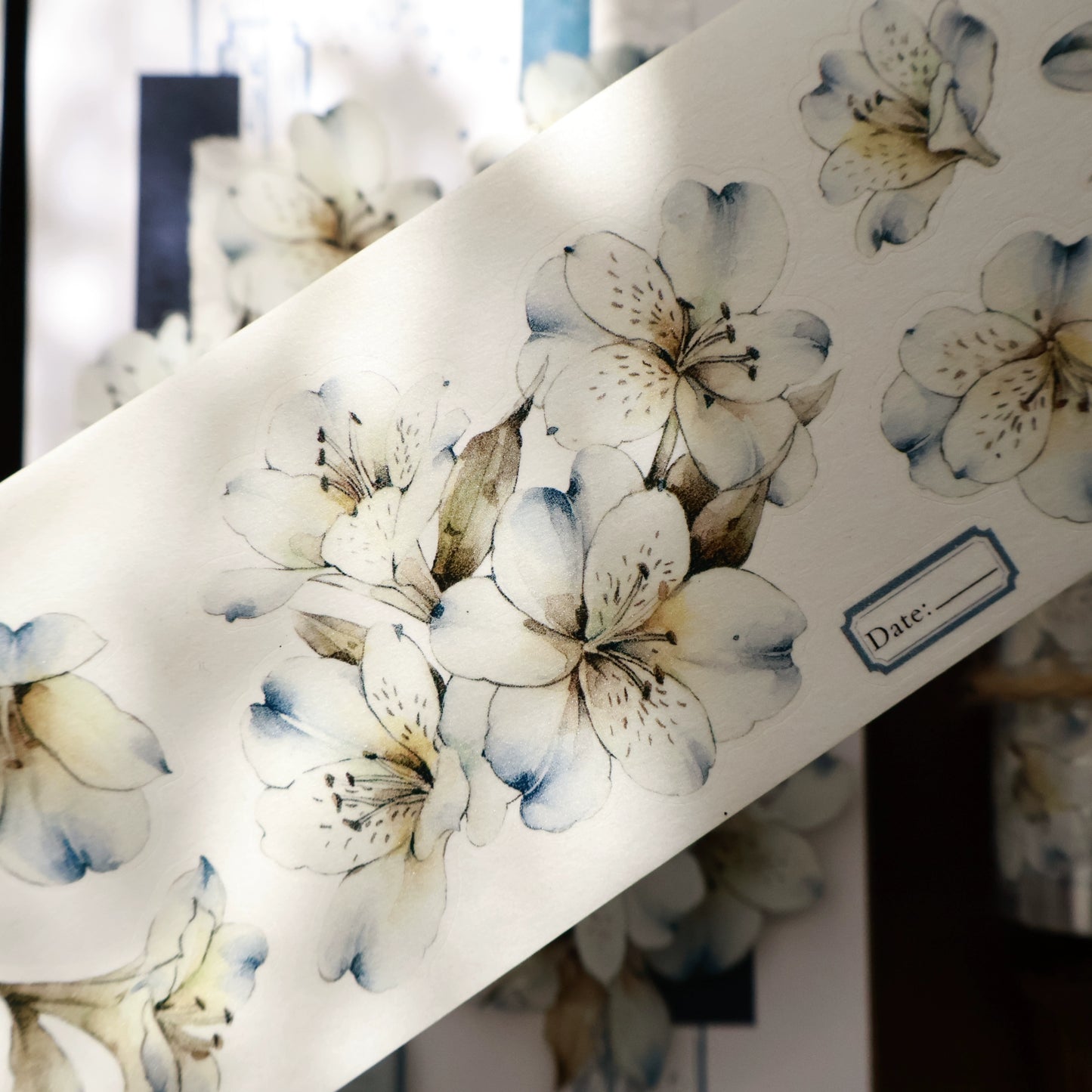 YiEr Vol15【Blue Island Sixth Beginning】Orginal Design Pre-cut Washi/Pet Floral Tape Light Retro Landscaping Stickers