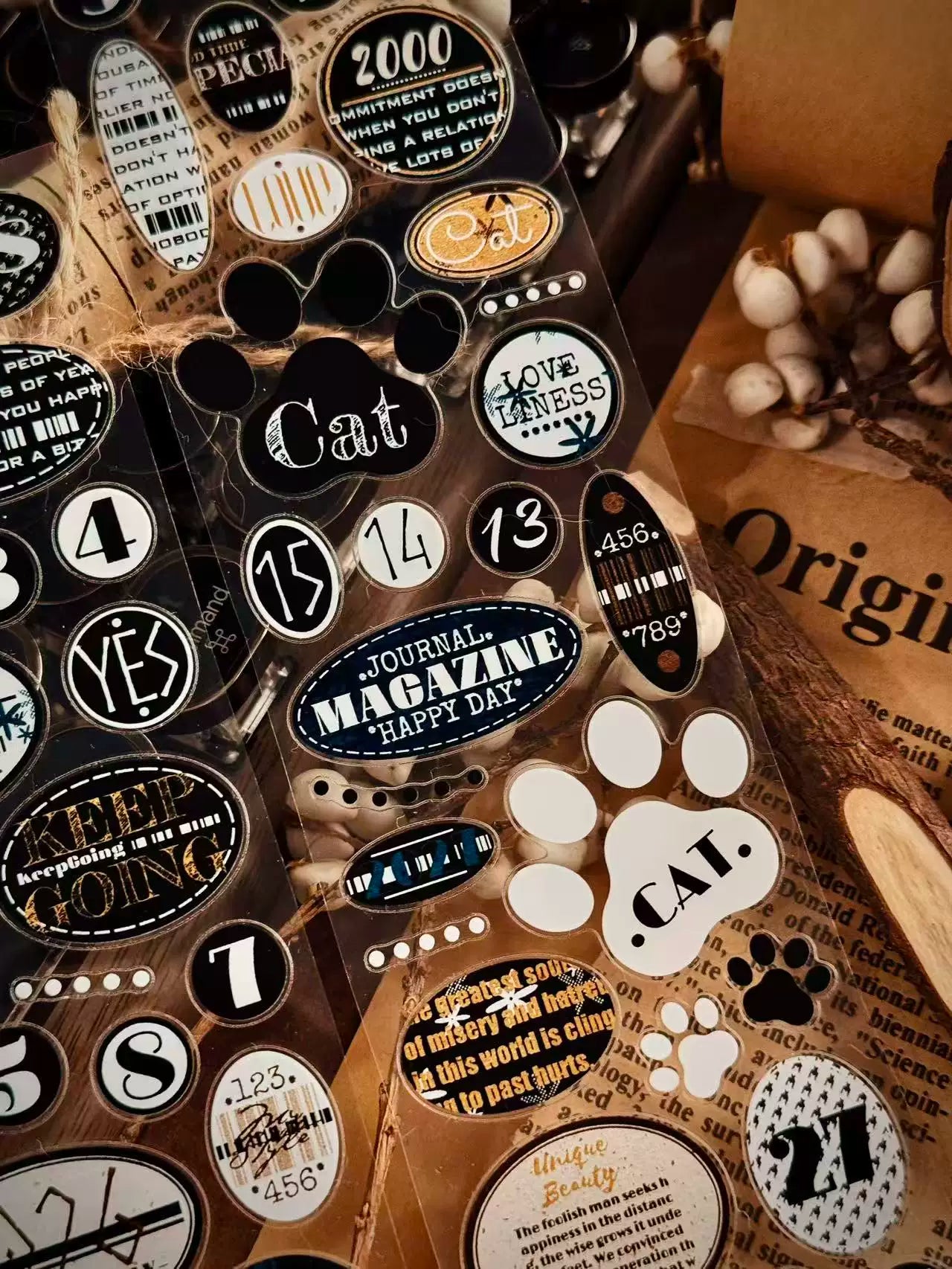 Linlanxi Vol14【Circular Label Set】Original Design Retro Exquisite Vintage Decorative Washi/Pet Tape