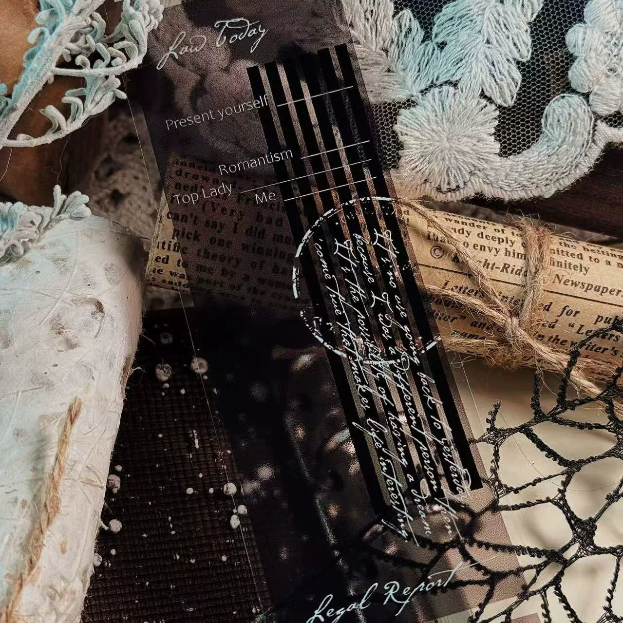 Linlanxi【Plain Semi Transparent Sticky Notes】Original Design Black and White Half Transparent Memo Washi/Pet Tape