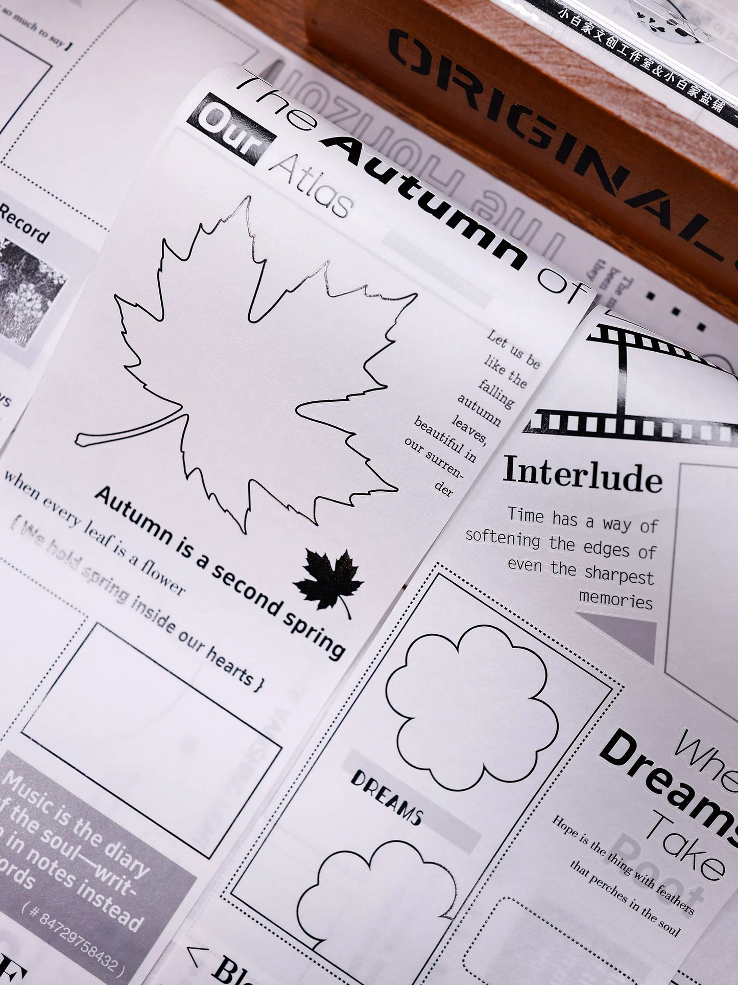 XiaoBaiJia Salt Series【Blank Line Frame】Pre-cut Orginal Design Washi/Pet Tape Light Retro Stickers